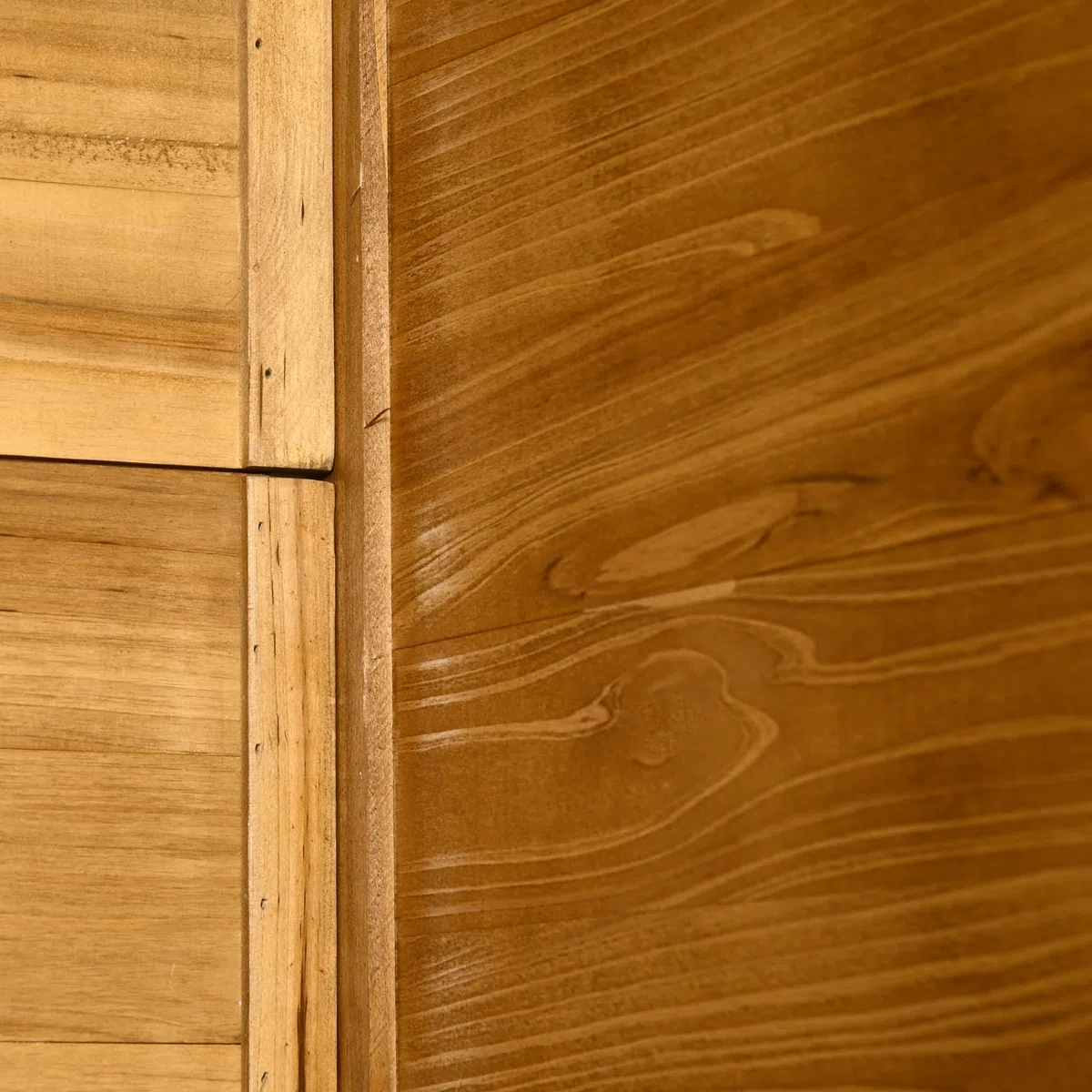 Outsunny Casetta Porta Attrezzi in Legno di Abete, Capanno da Giardino a 2 Ante con Sgabello Alto a 2 Ripiani e Tetto Idrorepellente, 140x75x157 cm