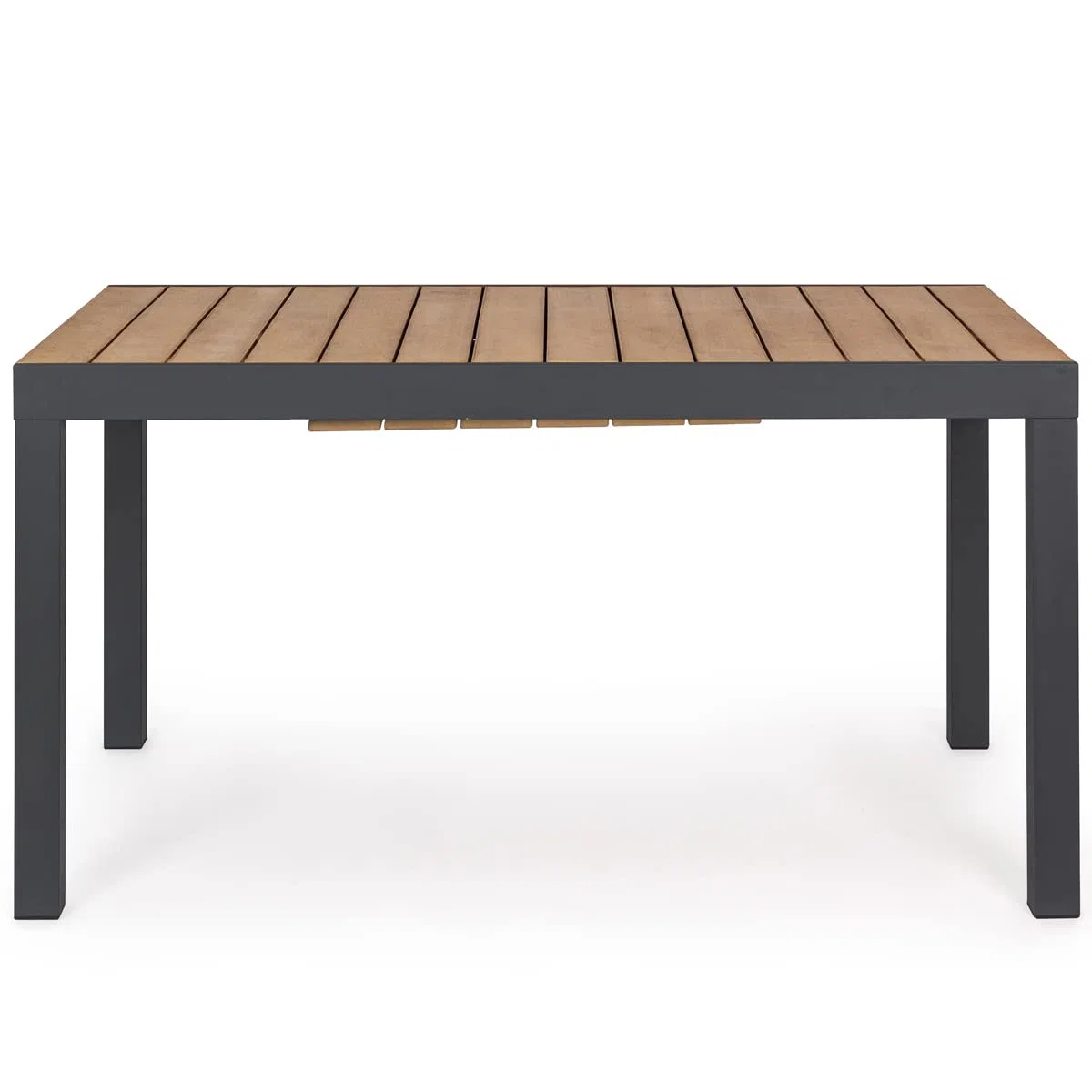 Yellowshop - ELLY tavolo arredo giardino allungabile in alluminio con doghe in polipropilene effetto legno teak, struttura robusta moderno e resistente alle intemperie L160/240xP90xH75 cm Antracite