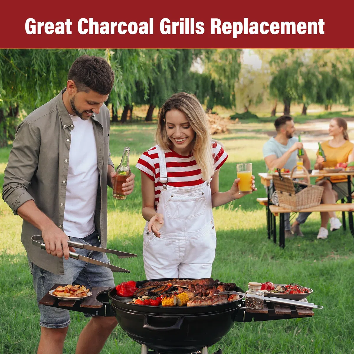 Griglia per Barbecue Rotonda in Acciaio Inossidabile Ø54,5 cm per griglia weber 57 cm, pezzi di ricambio per griglia tonda per barbecue weber 57 cm, One-Touch, Master-Touch - non pieghevole