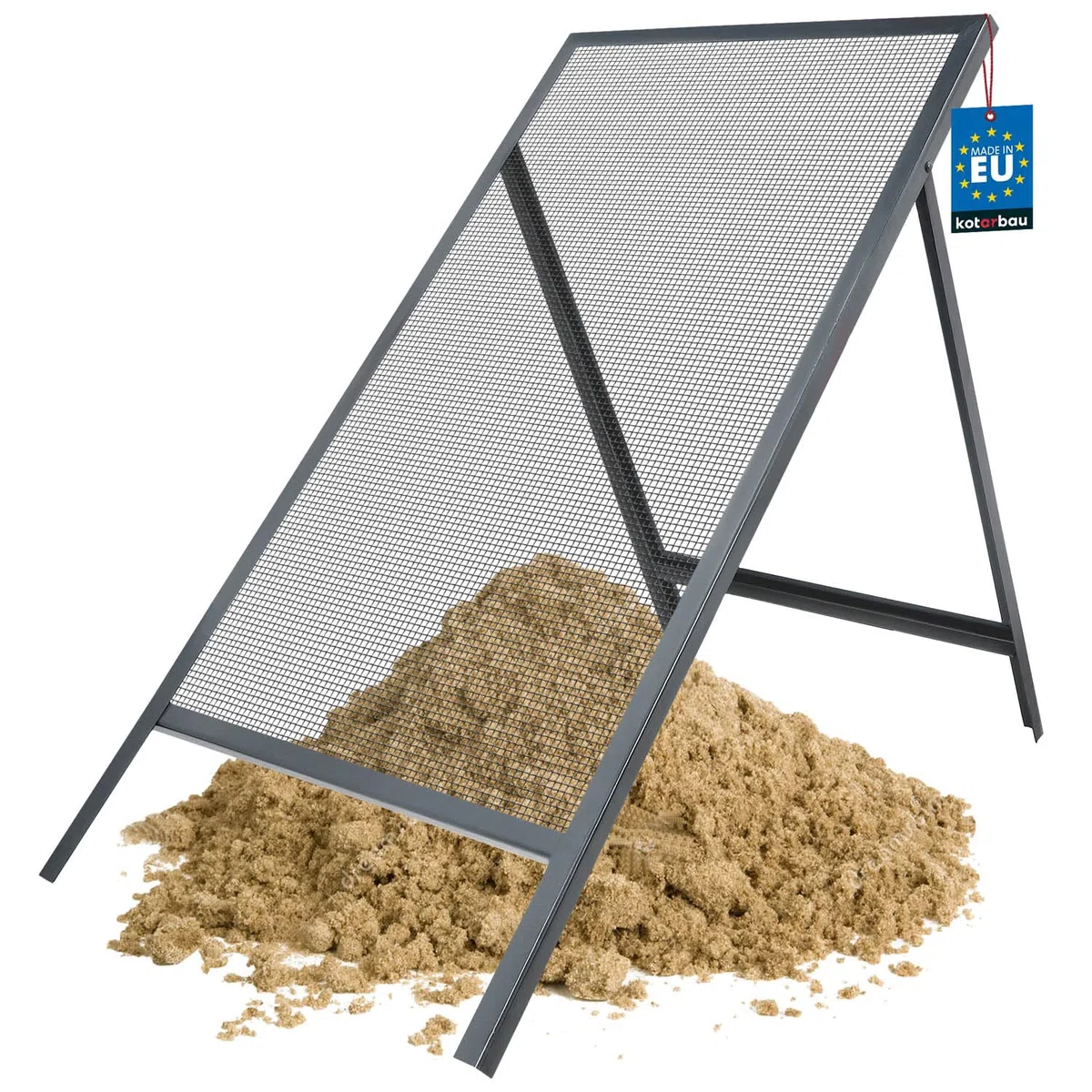 Setaccio da Giardino KOTARBAU 6x6 mm Acciaio 60x120 cm Grigio Supporto Regolabile