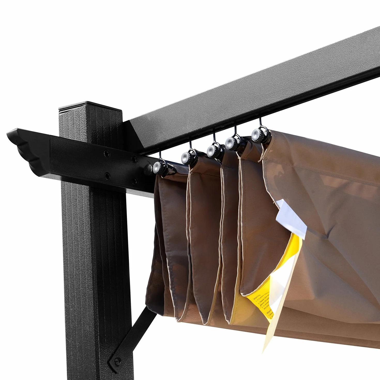 Outsunny Pergolato da Giardino 3x4m Gazebo Pergola Esterno Grigio Marrone
