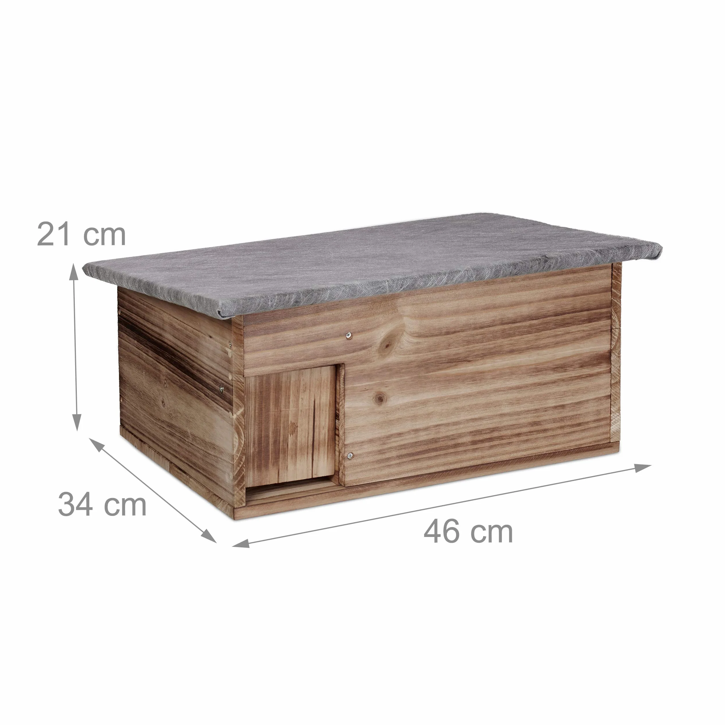 Relaxdays Casetta per Ricci, Resistente alle Intemperie, Riparo dai Predatori, Rifugio per Roditori, 21x46x34, Fiammato