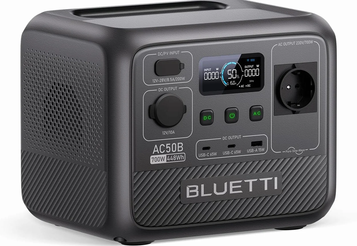 Bluetti AC50B Stazione Elettrica Portatile 448Wh LiFePO4 700W Uscita CA 65W USB-C PD Ricondizionato