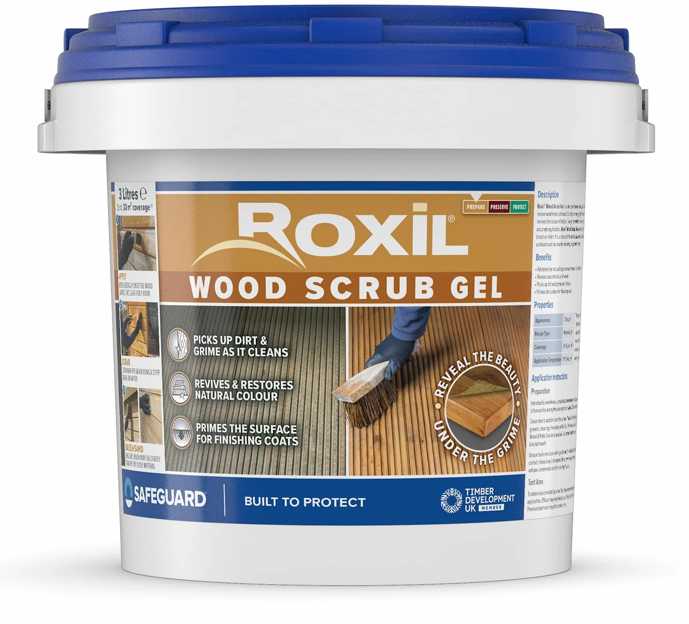 Roxil Gel esfoliante per legno Detergente acido ossalico 3 litri