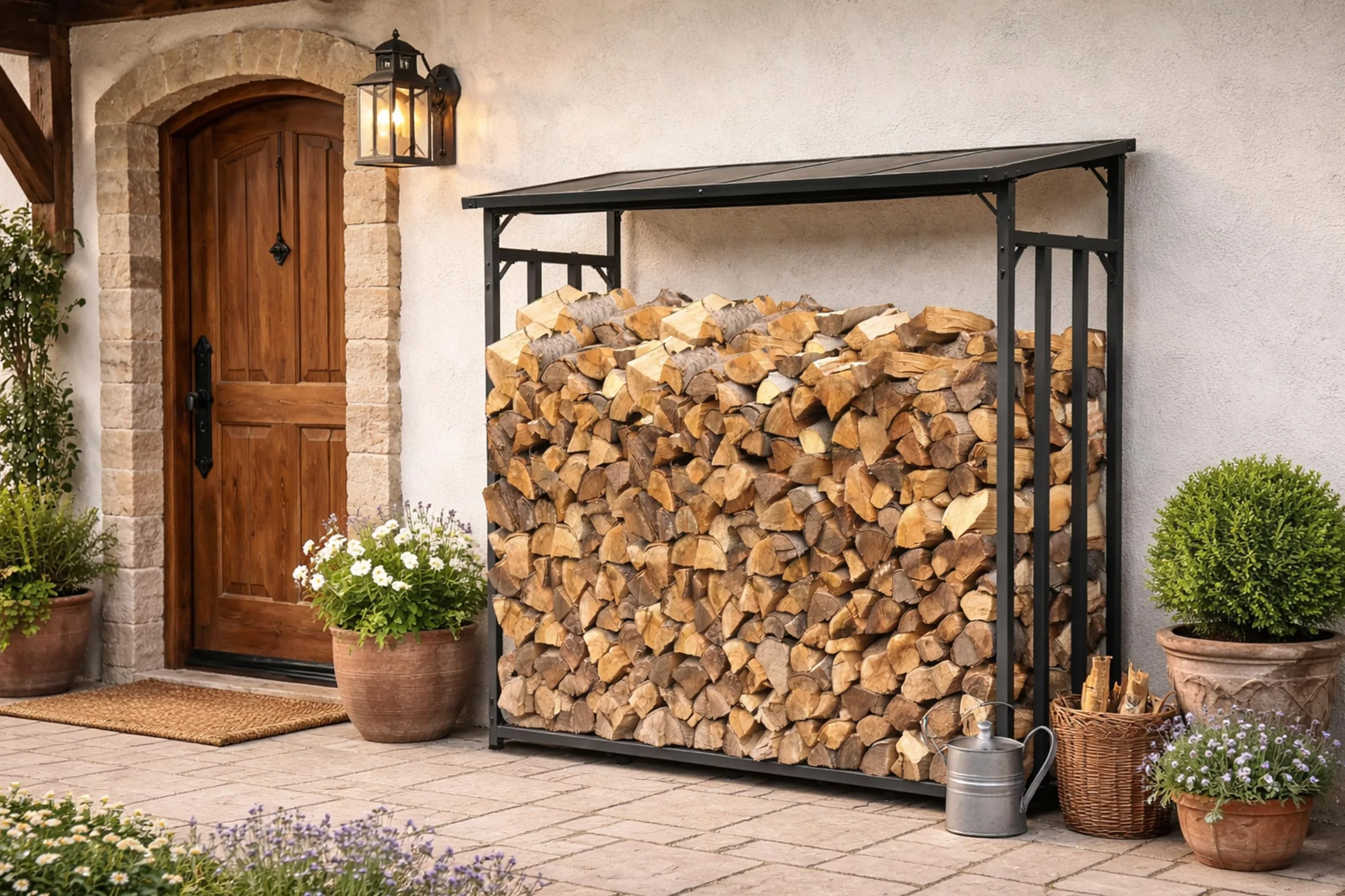 Scaffalatura in Metallo per Legna da Ardere 185x70x185 cm 2,3 m3 Antracie