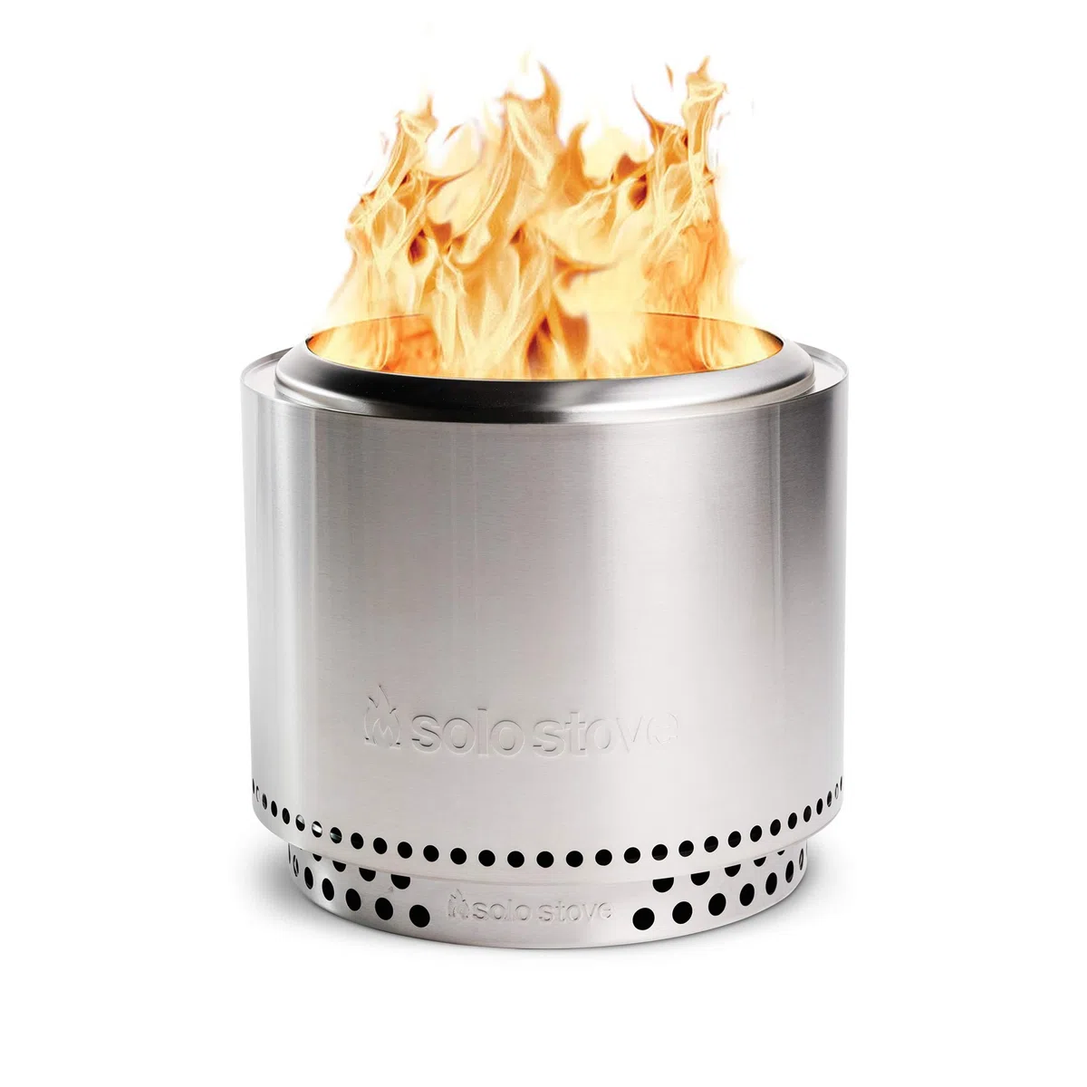 Solo Stove Braciere Senza Fumo Bonfire con Supporto2.0 | con Custodia da Trasporto, Combustione della Legna, Cassetto per la Cenere Rimovibile, Acciaio Inossidabile, 49,5 x 44,5 cm, 9 kg, Argento