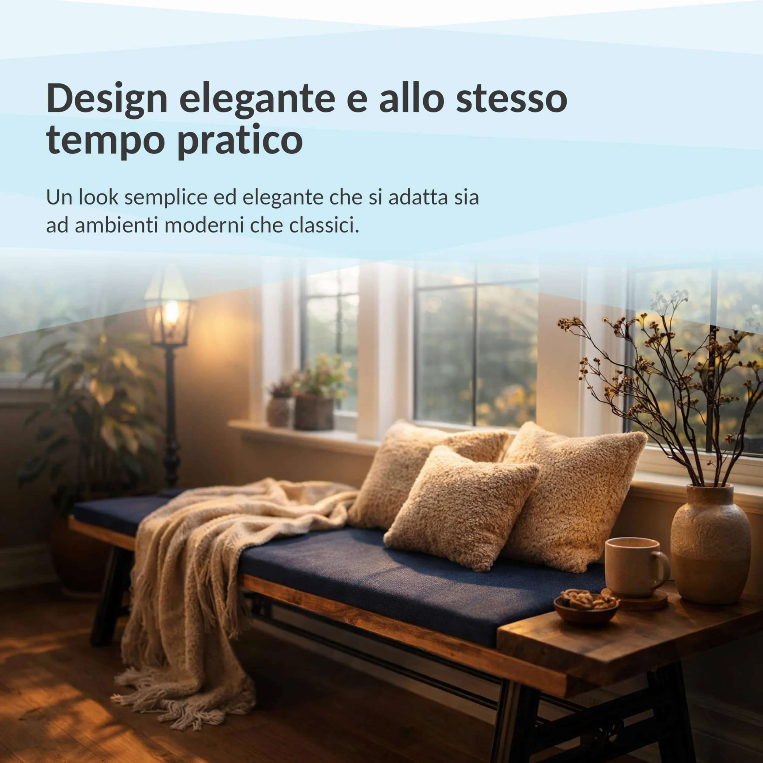 POKAR Cuscino per Panca 110x50 cm | Sfoderabile con Lacci Antiscivolo | Seduta per Panchina, Panca da Giardino, Dondolo, Sedia | Interno ed Esterno | OEKO-TEX | Prodotto nell'UE | Marrone