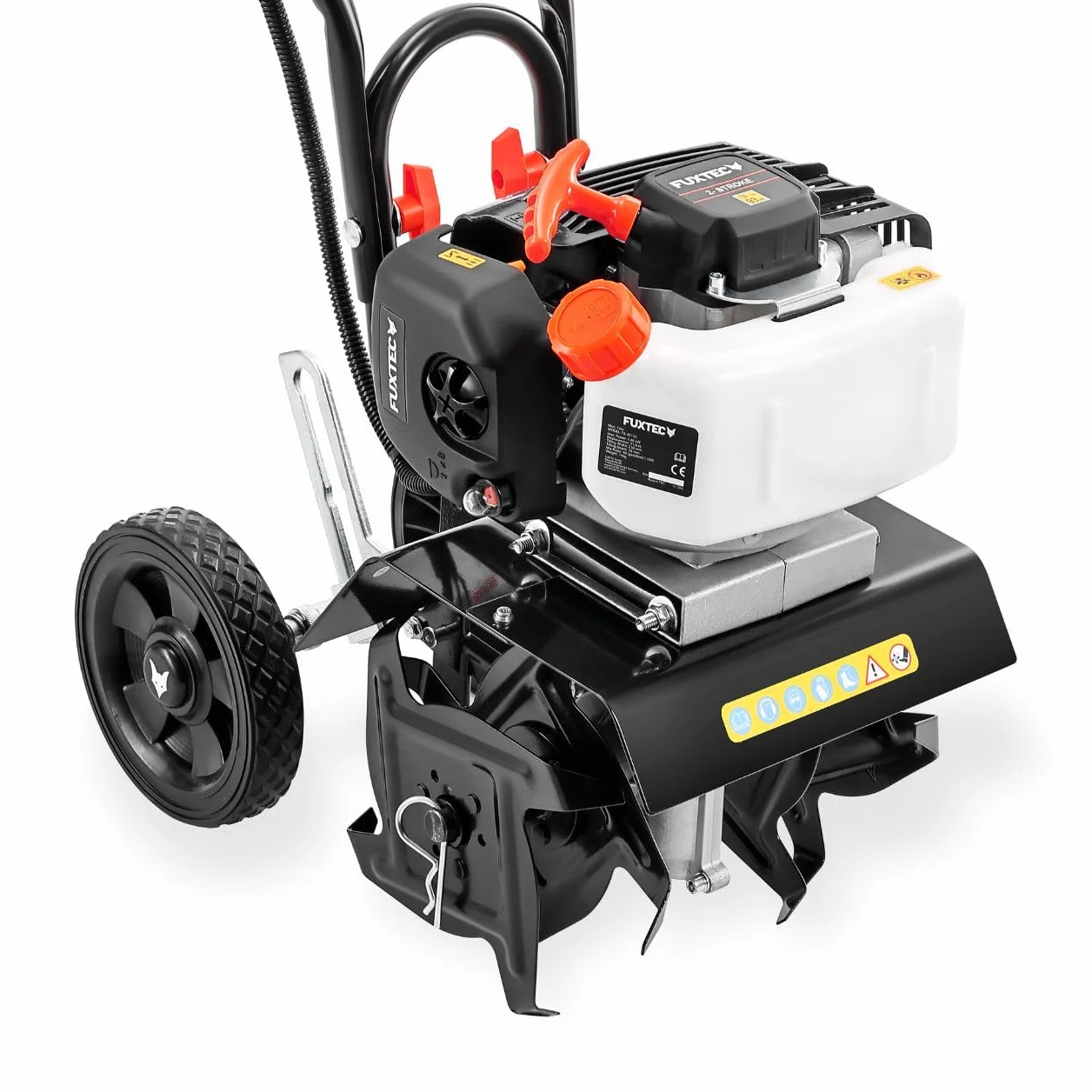 FUXTEC Motozappa a Scoppio FX-AF152 – Potente fresatrice a benzina con motore 2 tempi, larghezza di lavoro 23 cm, cilindrata 51,6 cc, 2 frese da 70 mm, peso netto 14 kg