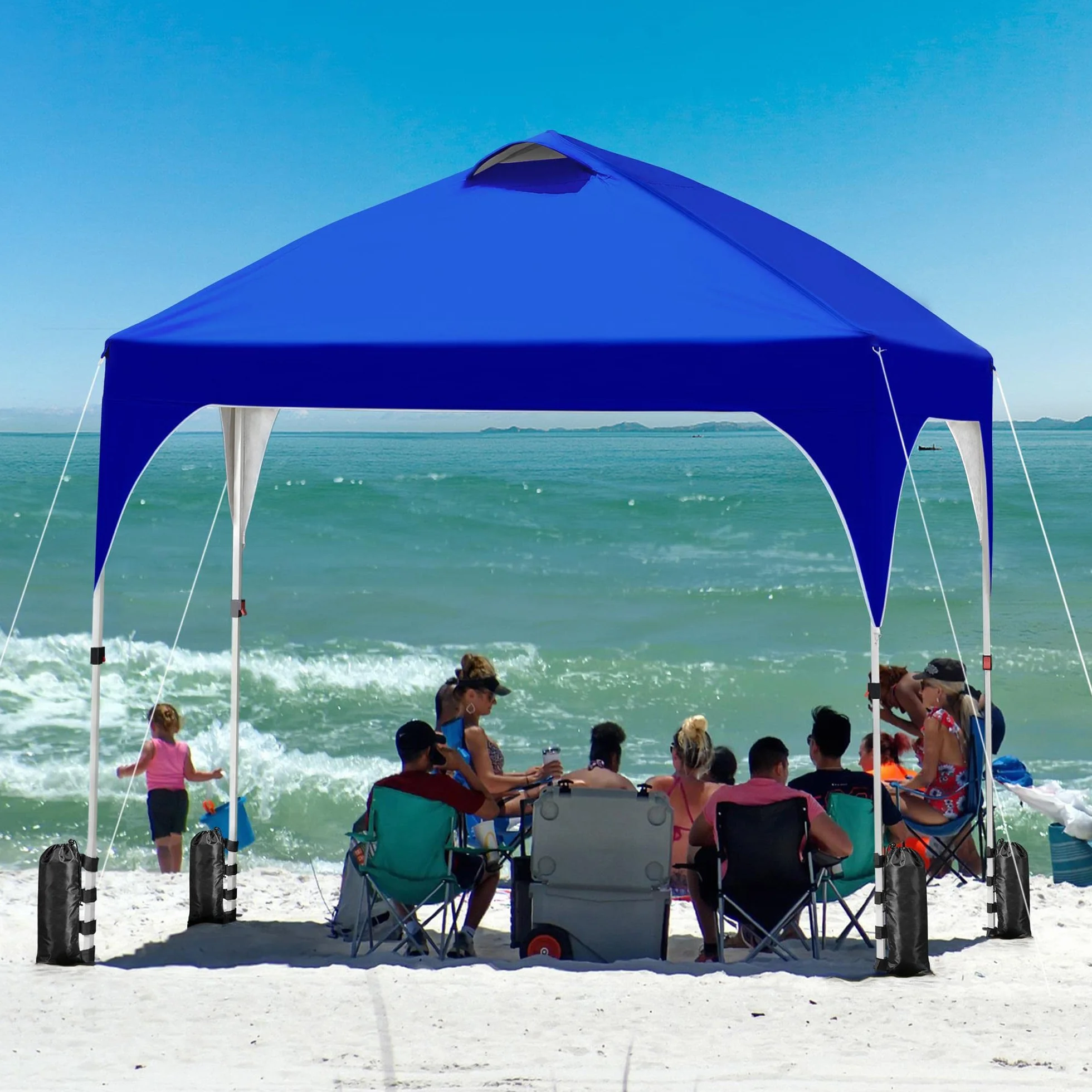 Yaheetech Gazebo Giardino 3x3 M Impermeabile Pieghevole Tendone Ferro Tela Oxford Beige
