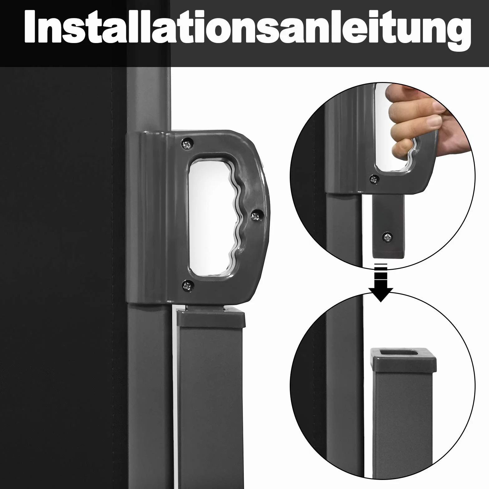 Tende da Sole Paravento Laterale Frangivento Estensibile Protezione Privacy per Terrazza 180 x 300 cm Antracite