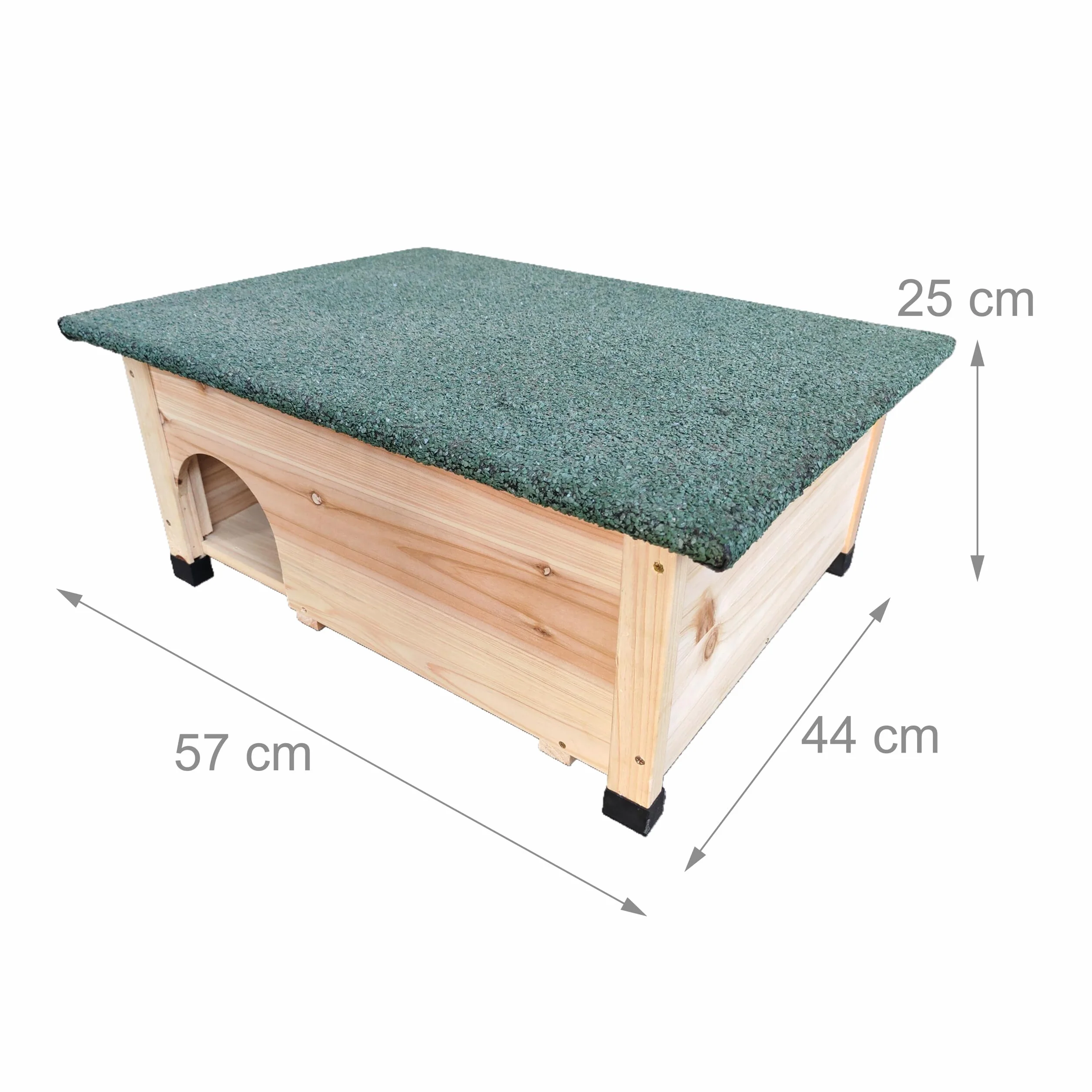 Relaxdays Casetta per Ricci con Pavimento, Ingresso a Labirinto e Tetto Impermeabile, Legno, HxLxP: 25 x 57 x 44 cm.