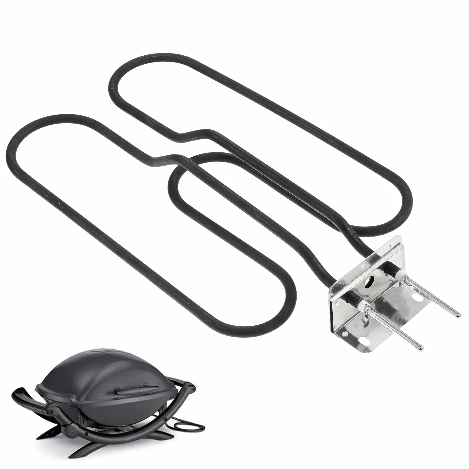 66631/65621 - Elementi riscaldanti per barbecue elettrico Weber, compatibile con Weber Q140, Q1400, elementi riscaldanti per barbecue Weber, spirale riscaldante in acciaio inox, 230 V, 2200