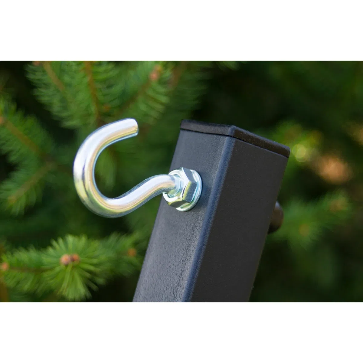 Potenza Supporto per Amaca in Acciaio 370 cm I Struttura Resistente Fino a 220 kg, Antiruggine, per 2 Persone, Ideale per Giardino, Terrazza I Telaio Universale per Amache Grandi, Colore Grafite