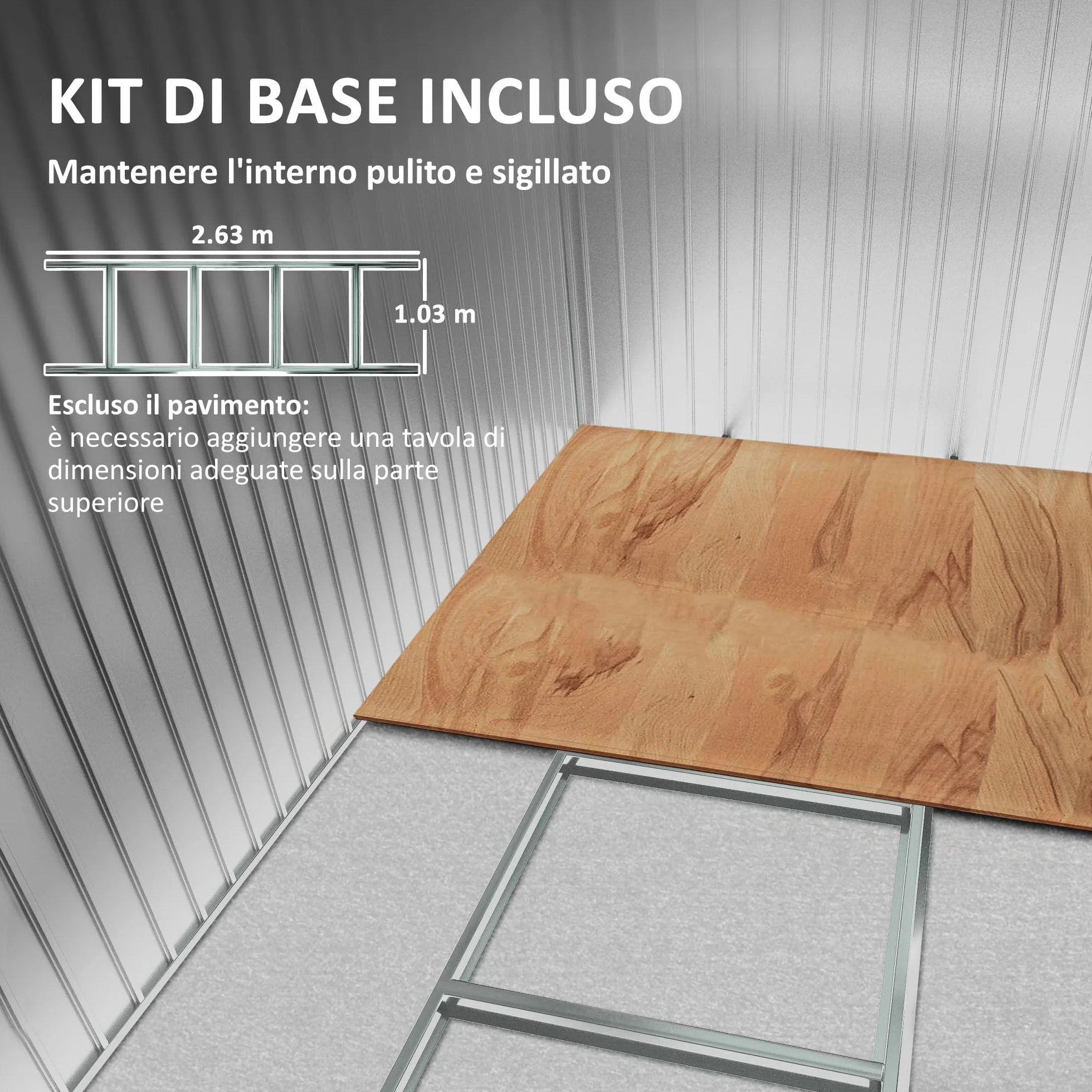 Outsunny Casetta da Giardino 4.9 m² Lamiera d'Acciaio 277x195x192 cm Verde Scuro