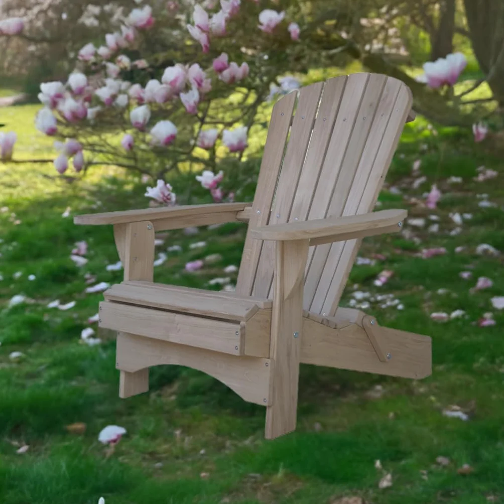 Original Dream-Chairs since 2007 Adirondack Chair Comfort pieghevole in legno massello di rovere come kit sedia da giardino pieghevole resistente alle intemperie per rilassarsi all'aperto carico