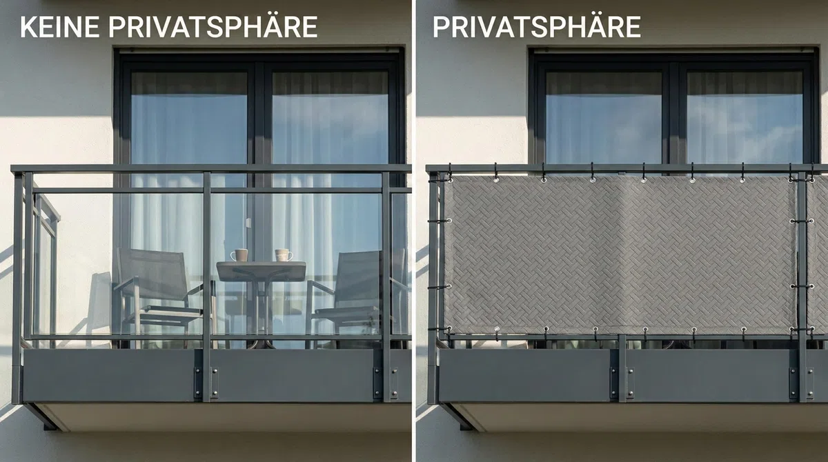 COVER IT Frangivista per Balcone Premium 240 g/m² 80 x 700 cm – Schermo Privacy Grigio