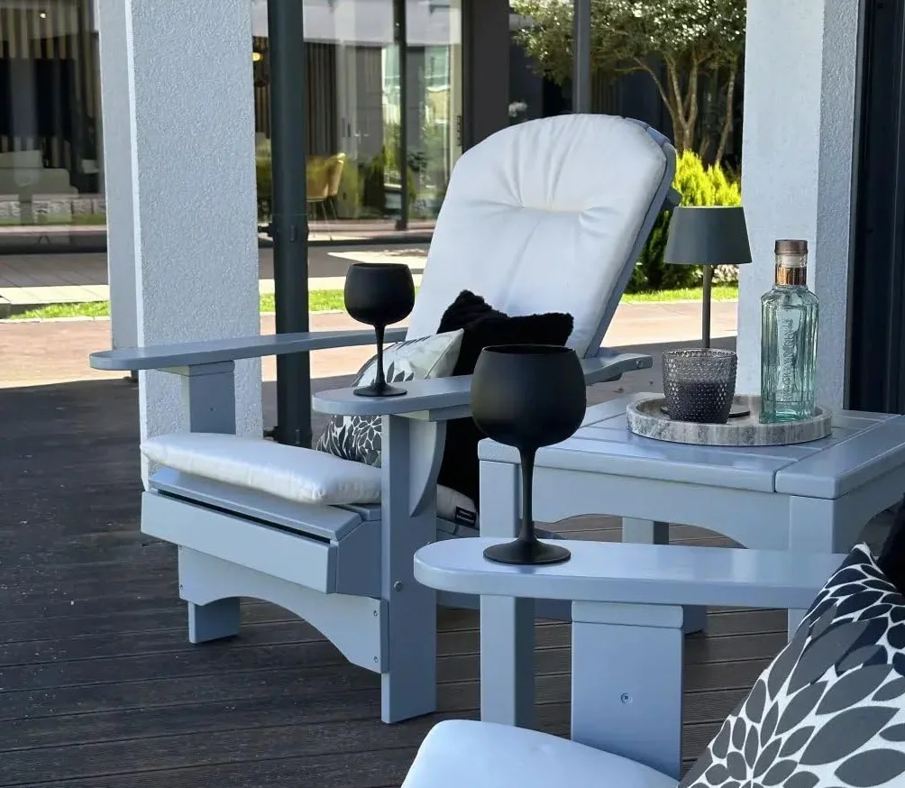Original Dream-Chairs since 2007 Sedia Adirondack “Comfort” de luxe in grigio sedia da giardino con schienale ergonomico poltrona relax per balcone terrazzo carico massimo 170 kg