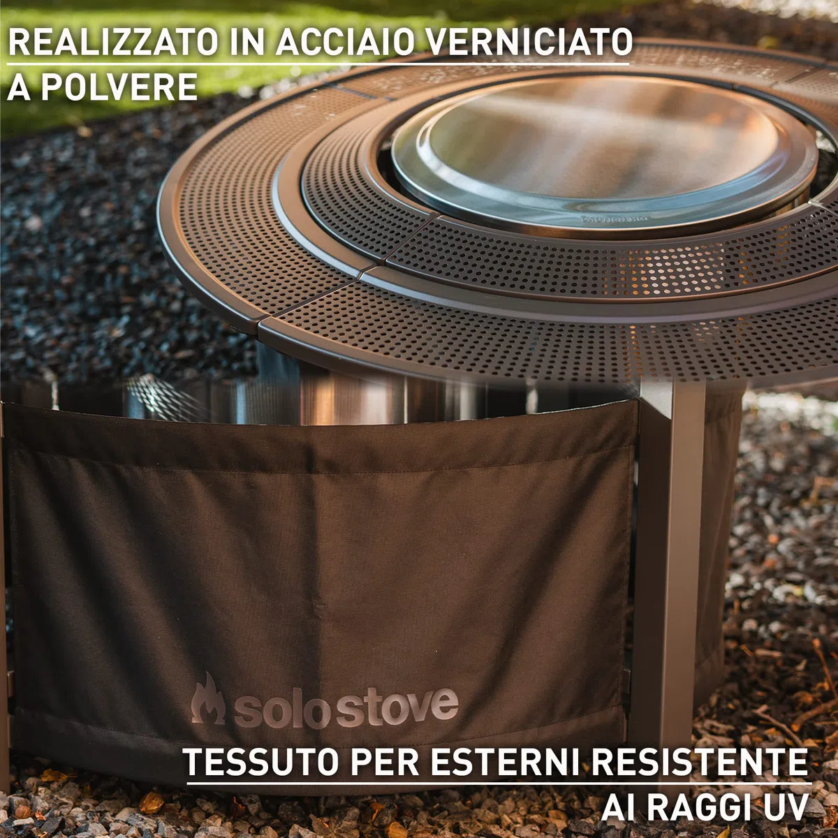 Solo Stove Tavolo Surround per braciere, piccolo | Rialzo per bracieri a legna Ranger e Bonfire, acciaio verniciato a polvere/Tessuto per esterni resistente ai raggi UV, dimensioni (hxd): 51 x 107 cm