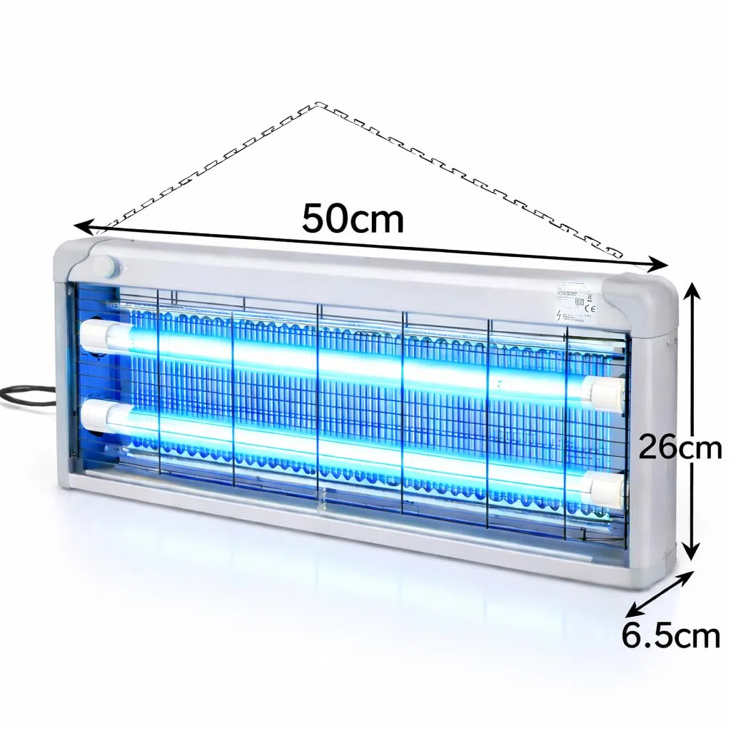 Lampada Antizanzare Elettrica 30W LED UV – Ammazza Zanzare e Antimosche con Griglia Elettrica e Vassoio Estraibile, Struttura in Alluminio con Catena per Soffitto, per Casa, Terrazza e Giardino