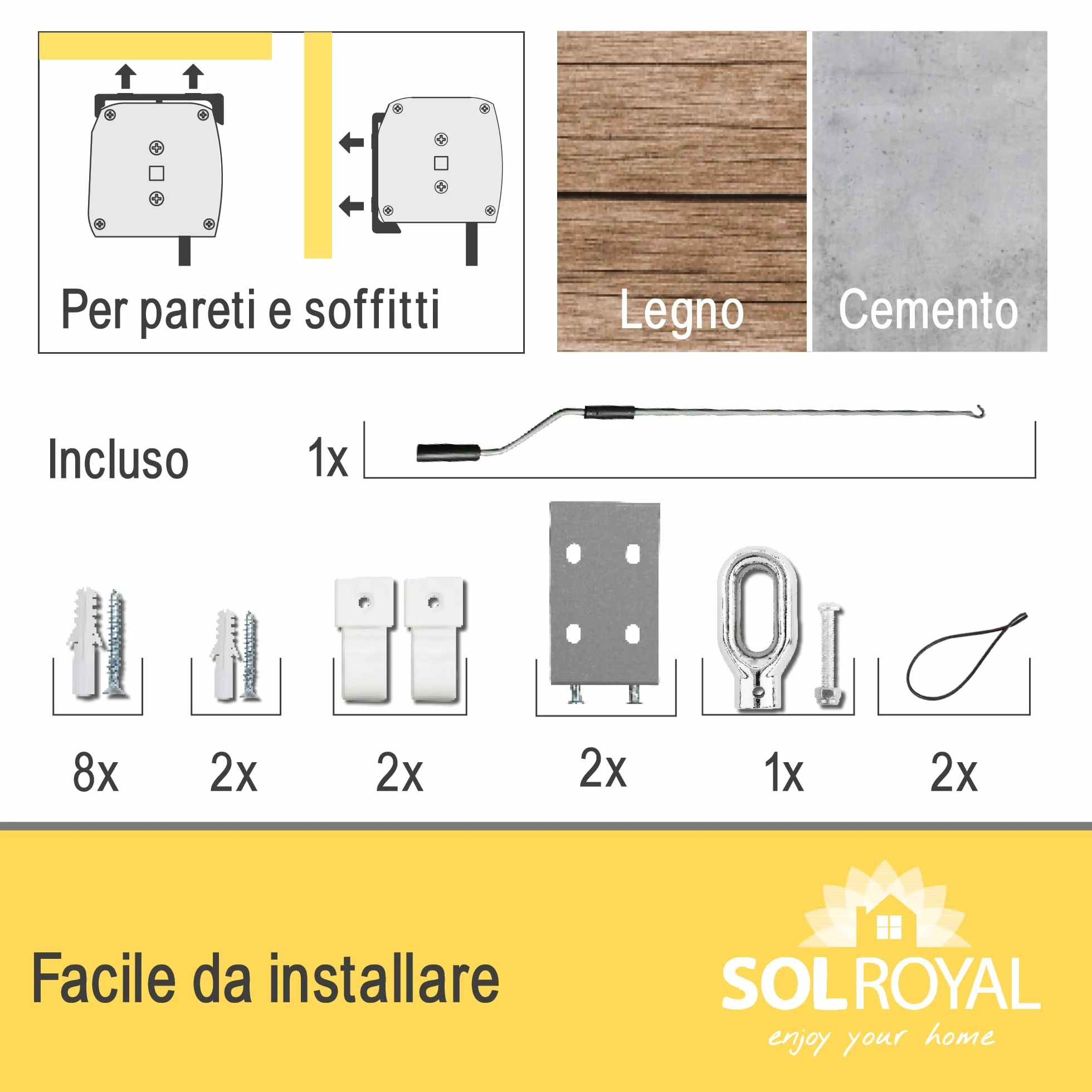 Sol Royal Tenda da sole verticale 180x250 cm MS5 idrorepellente Grigio