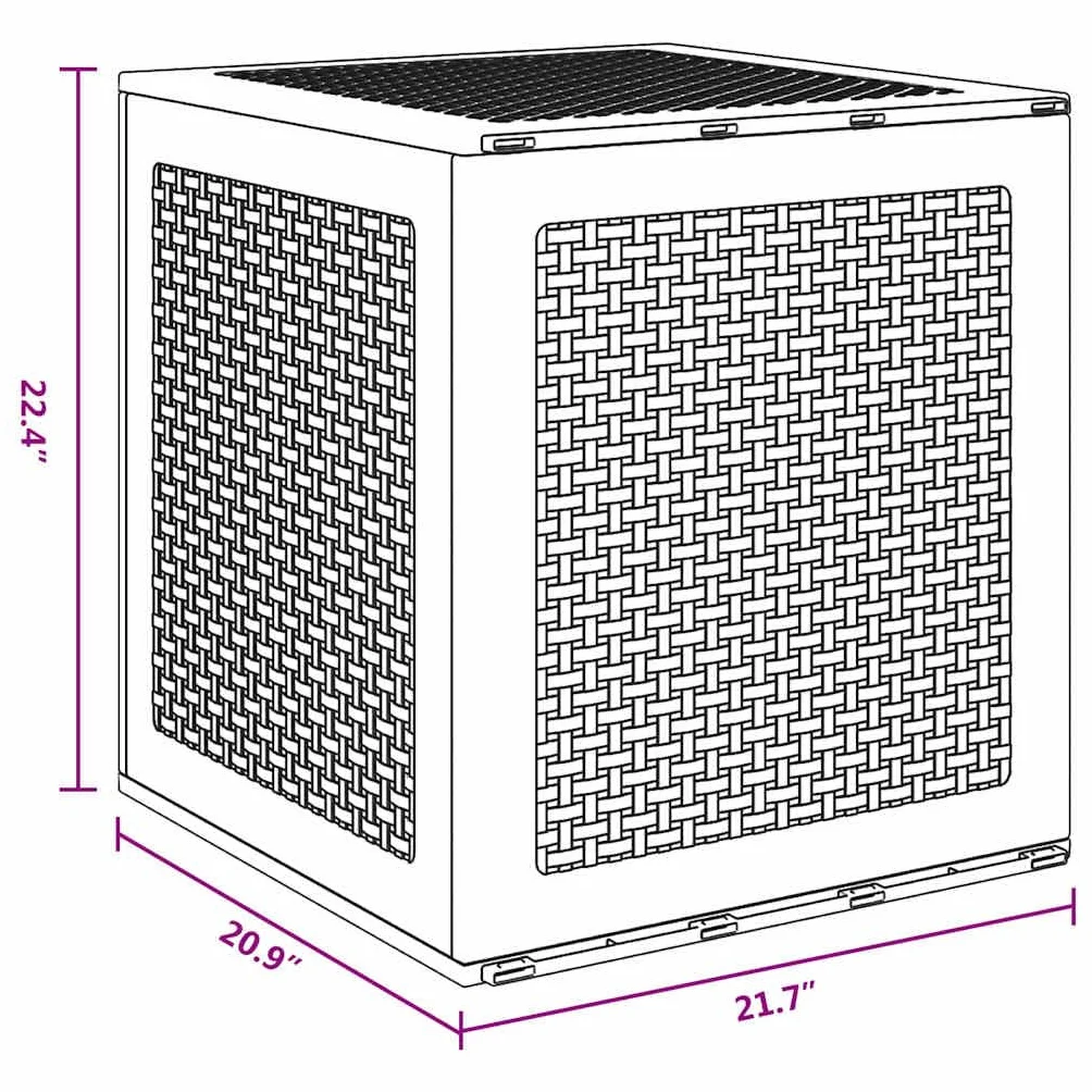 vidaXL Scatola di Stoccaggio Bianco 55x53x57 cm Polipropilene da Giardino e Terrazza Resistente alle Intemperie