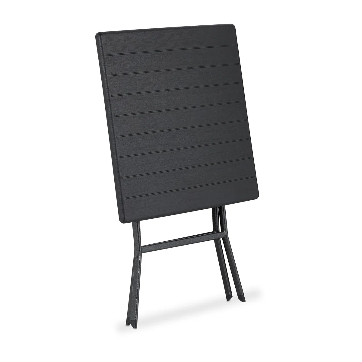 Relaxdays Tavolo Pieghevole da Giardino 73x62x62 cm Nero Effetto Legno