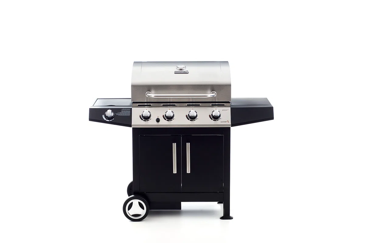 Sochef Golosone 4 Barbecue, Nero/Acciaio, 57x136x115 cm