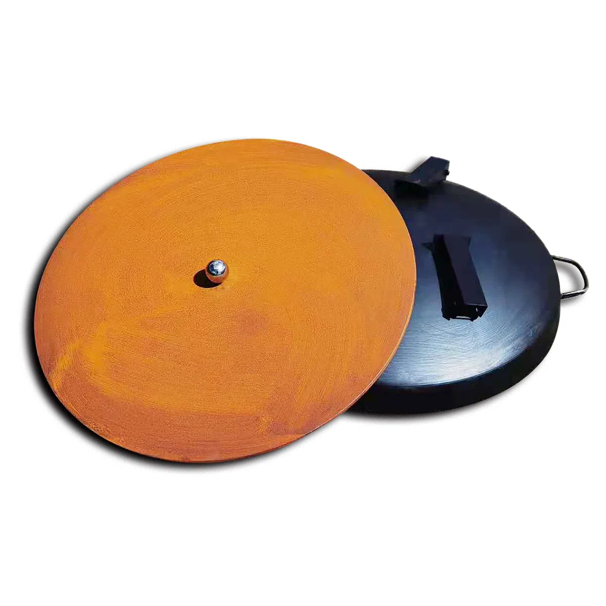 Köhko Coperchio di design e copertura con manico a sfera con patina arrugginita, colore per tutti i braciere Ø 80,5 cm