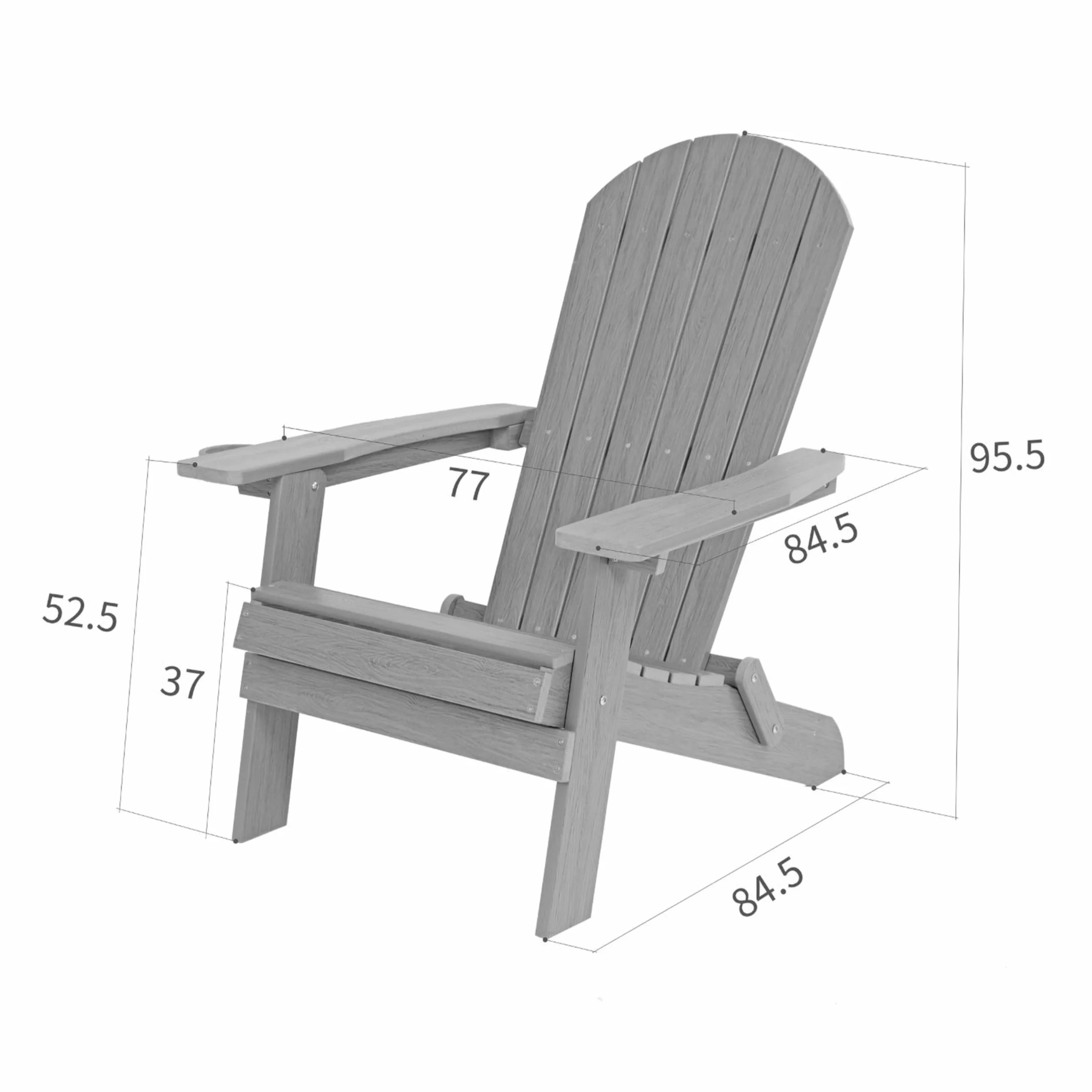 AXI Claire Sedia Adirondack plastica azzurra 84,5 x 77 x 95,5 cm sedia da giardino a sdraio
