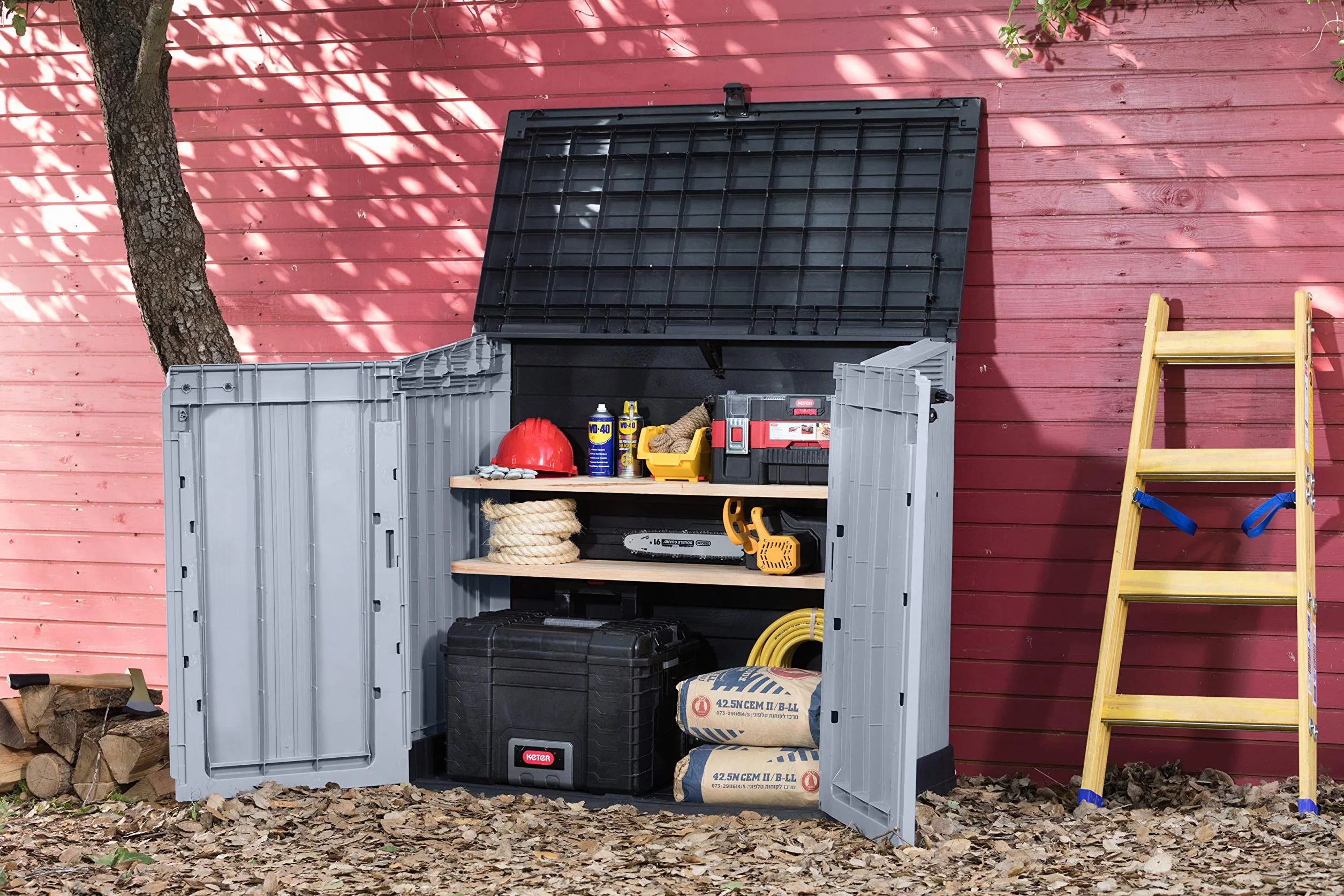 Keter Porta Attrezzi da Esterno Store-It-Out Nova 880 L 132x71,5x113,5H cm Grigio/Nero