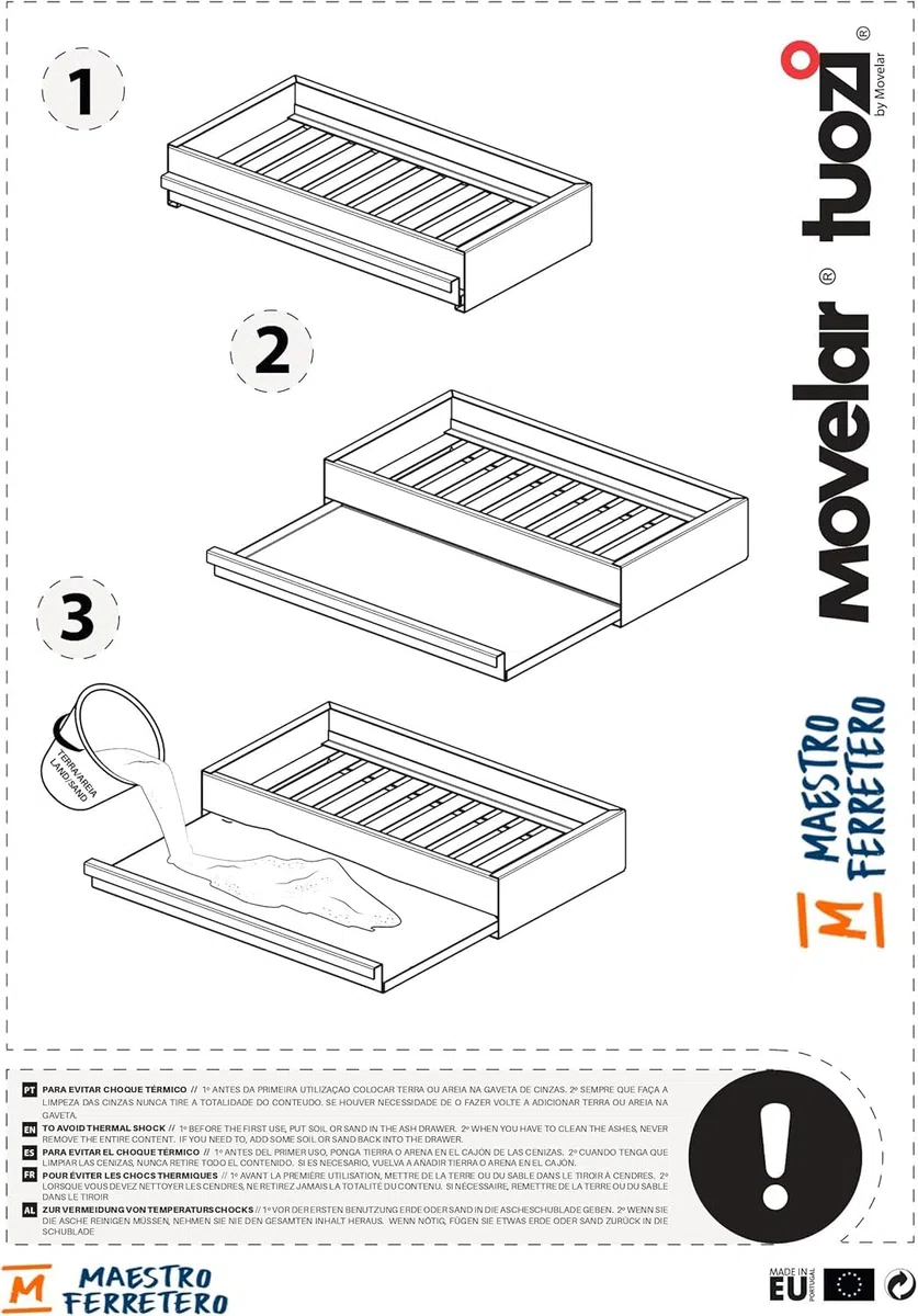 MF - Griglia di cottura per barbecue con cassetto raccoglie ceneri - metallo rack 50 x 33 x 11 cm