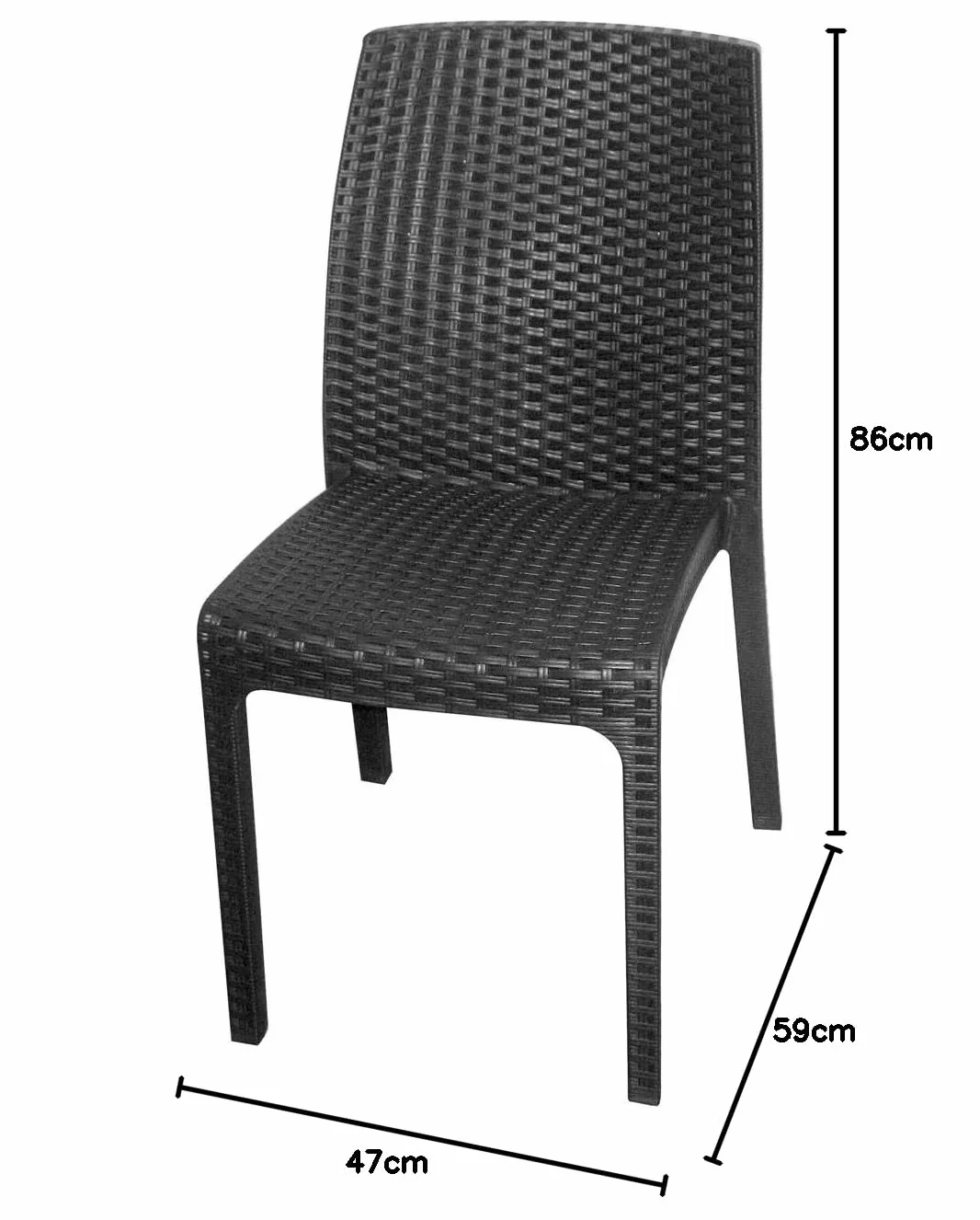 BICA 9095.4 Virginia Sedia Plastica Antracite 47x59x86 cm