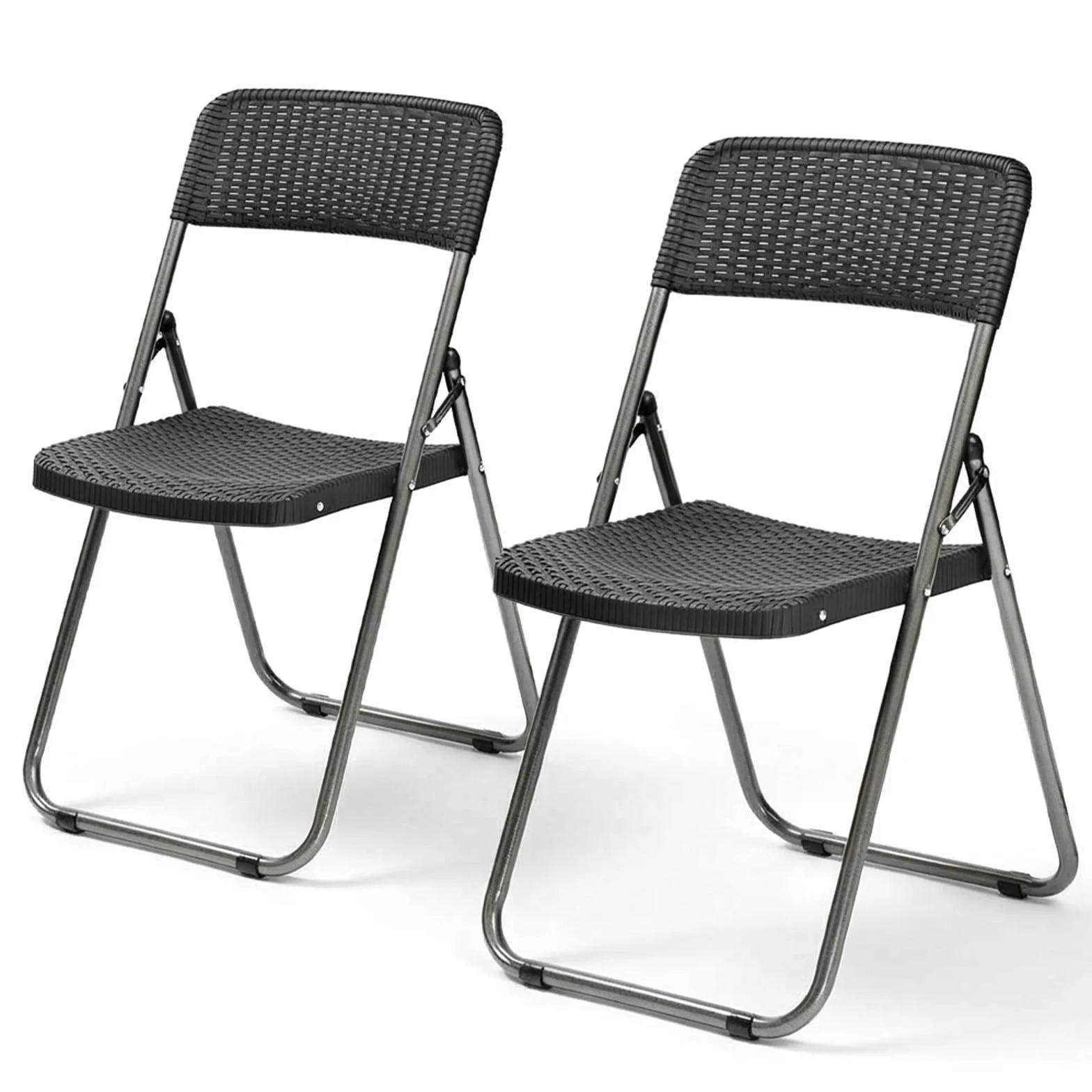 Sekey Sedia da giardino pieghevole in rattan 200 kg 46x53x84 cm impermeabile nero