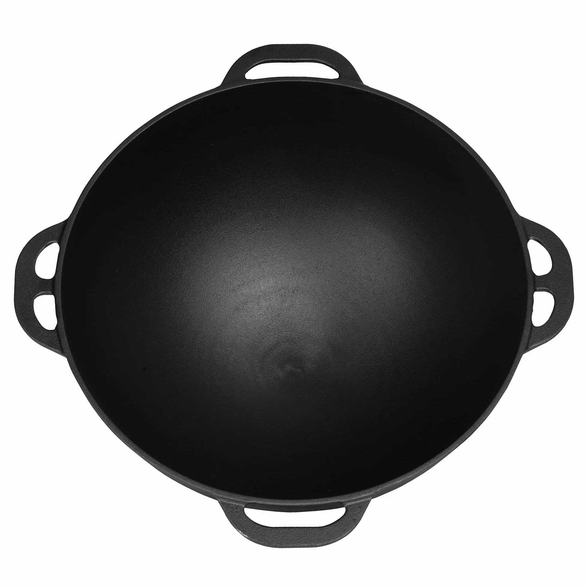 BBQ-Toro Kazan in ghisa con coperchio | 19 litri | Pentola tradizionale in ghisa | Kazan con base rotonda | Wok preseasoned | Casseruola per cucinare, brasare, friggere