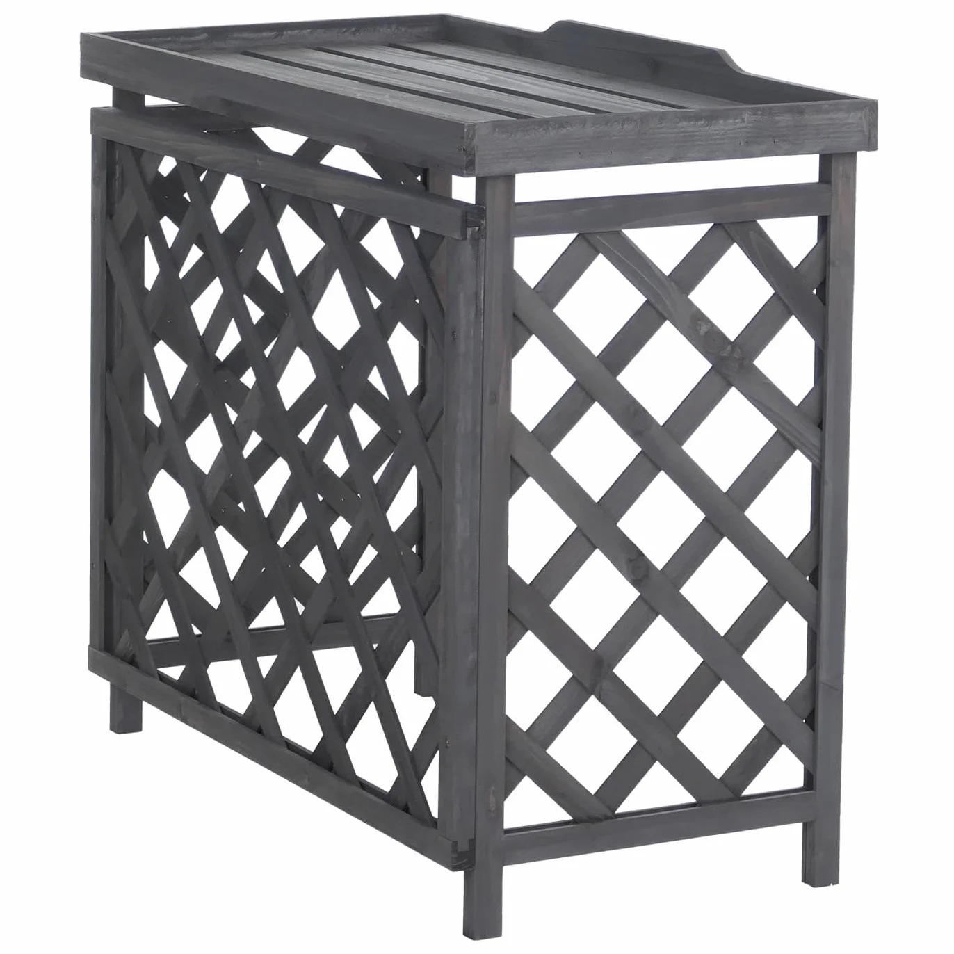Mendler Copertura per impianto di climatizzatore/Pompa Calore HWC-Q14, Rivestimento in Legno MVG 78x90x45 cm - Antracite Grigio
