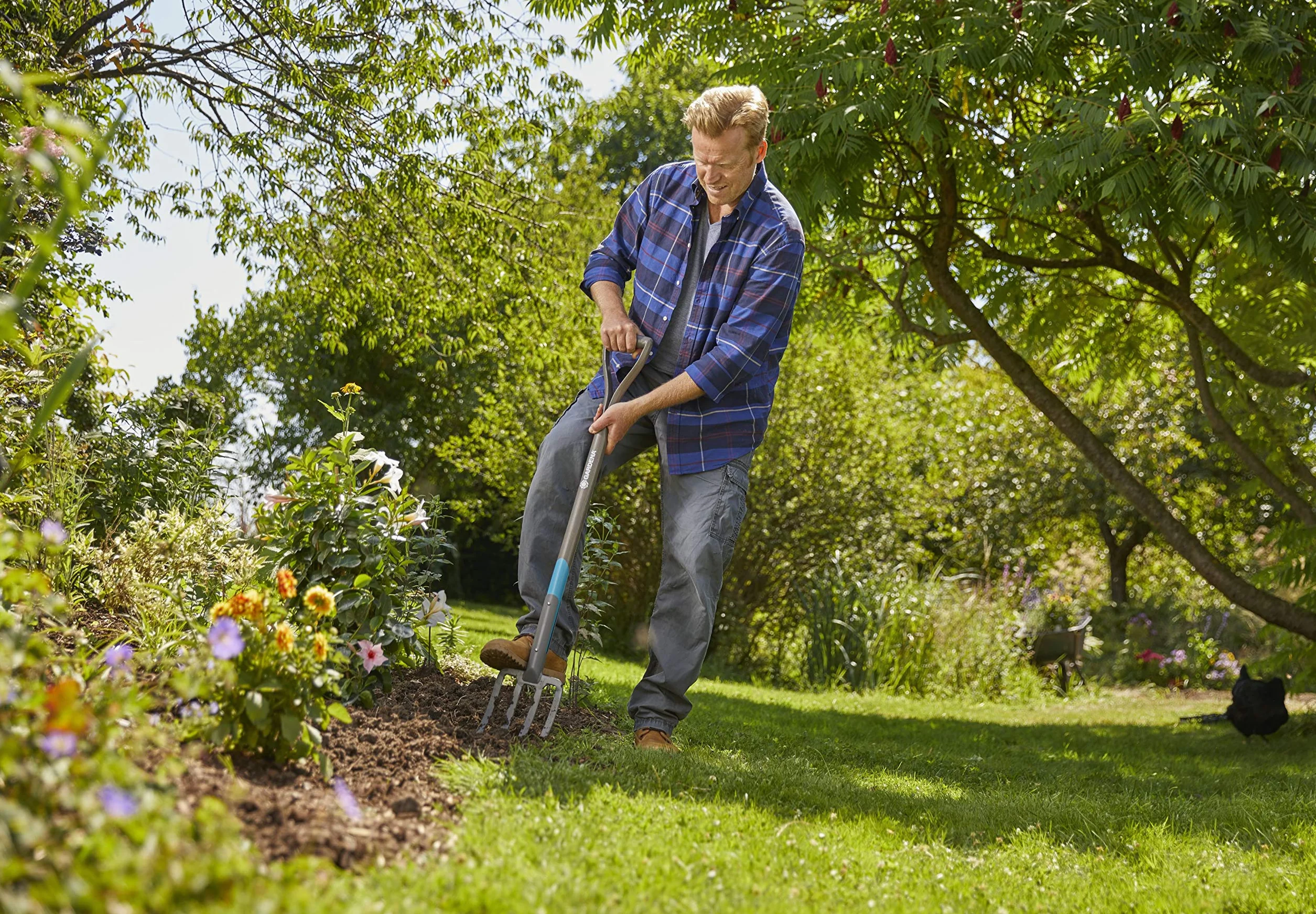 Gardena Forca Natureline: Forca per Rivoltare e Dissodare, in Frassino Certificato Fsc, Impugnatura a D Ergonomica (17002-20)