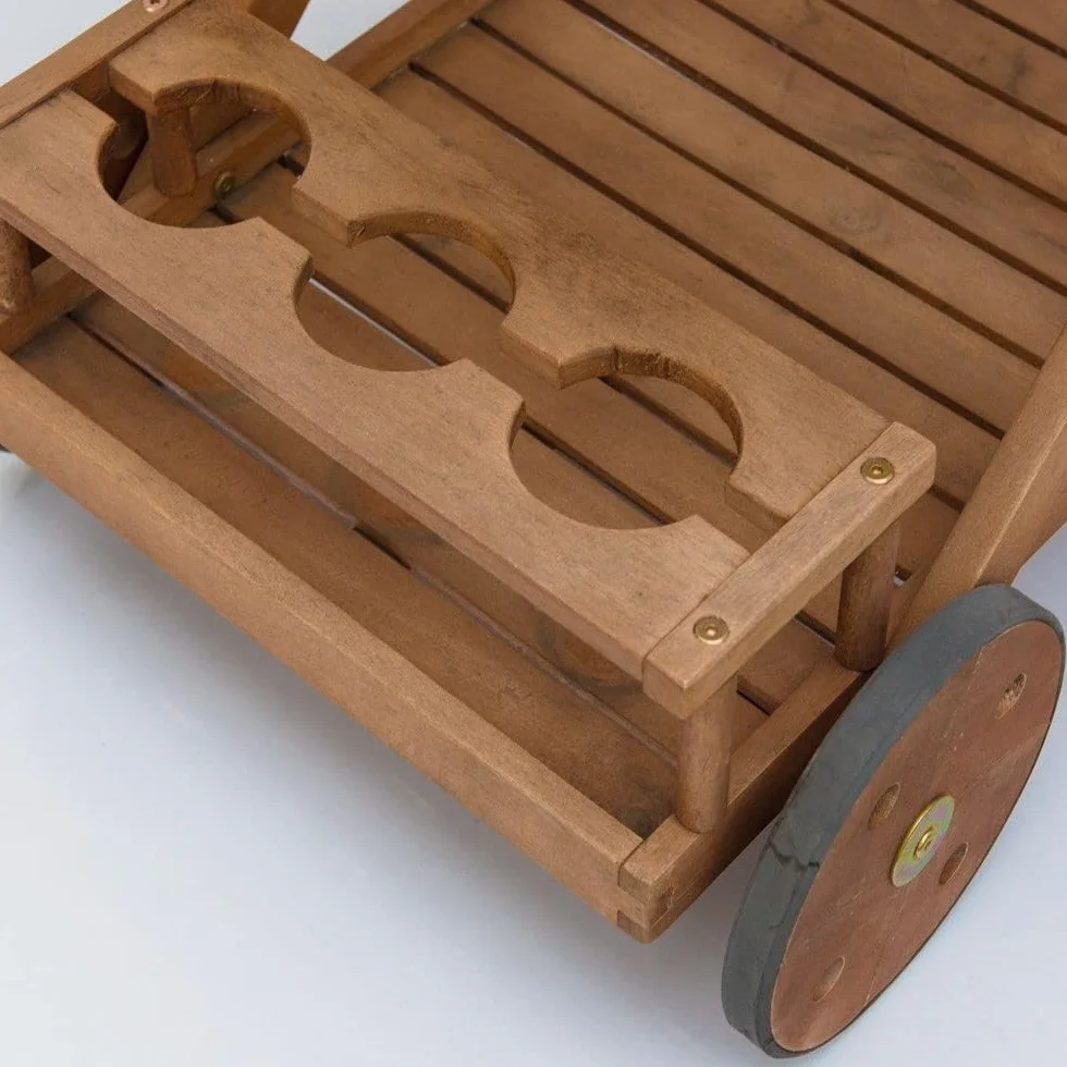 Carrello Portavivande con Ruote e Vassorio, Marrone, 69x52x75 cm
