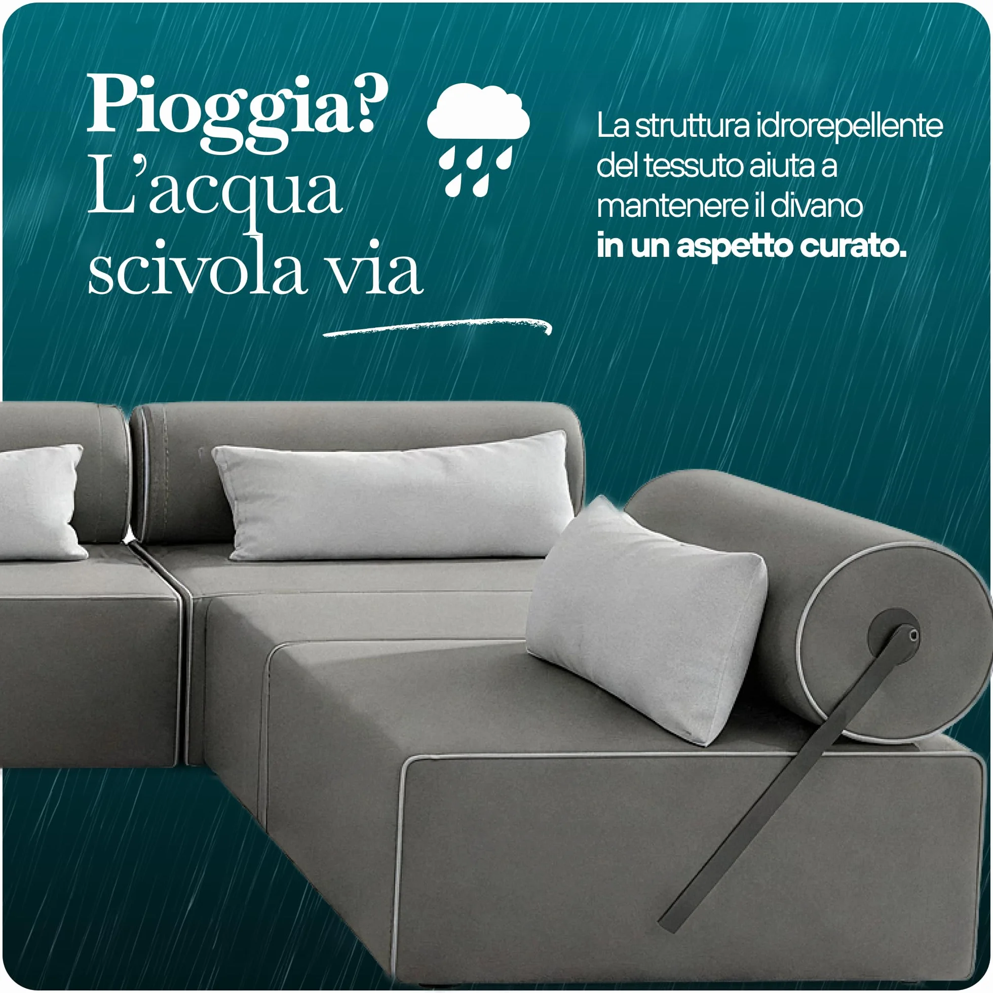 TRADA Divano da Esterno BALI M - Salottino da Giardino Esterno Resistenti alle Intemperie - Divanetti da Esterno Moderno per Giardino - Balcone e Terrazza - Grigio