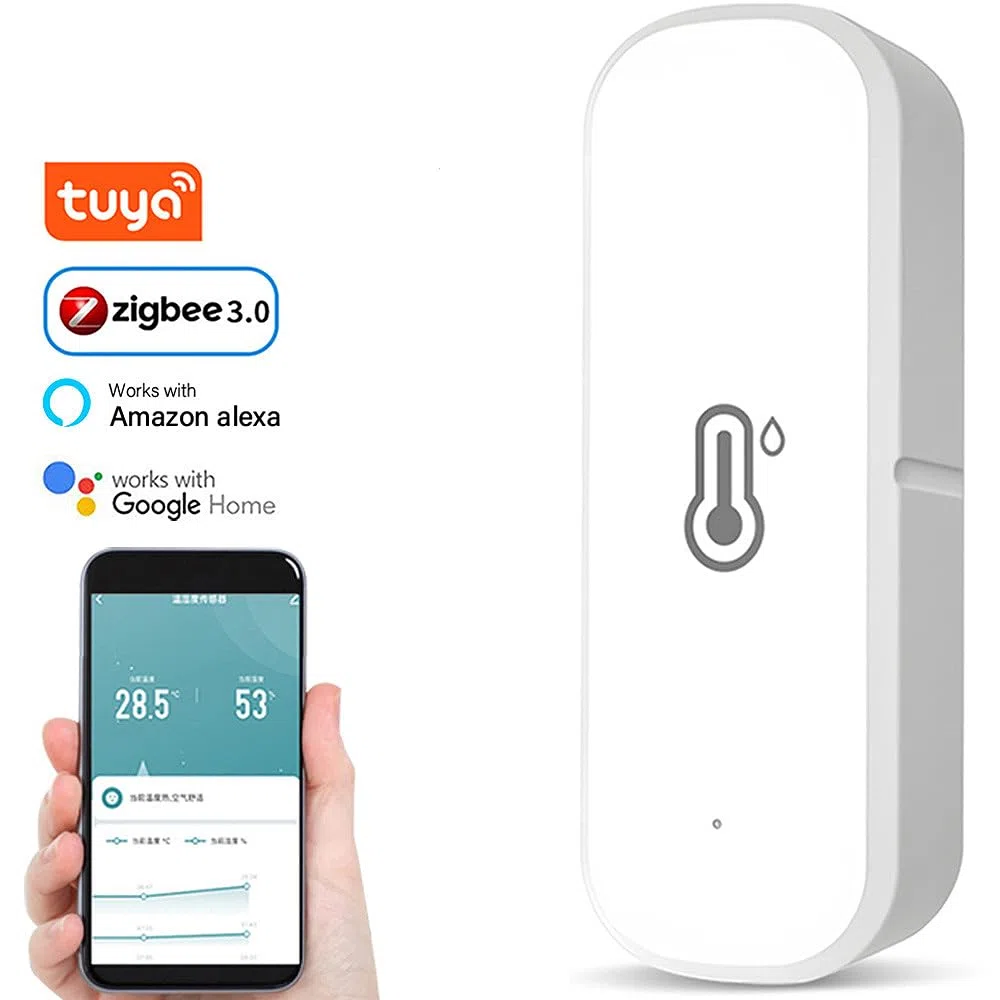 per Tuya Intelligente Temperatura, 4 Pezzi Zigbee Igrometro Termometro, Rilevatore di umidità Temperatura Senza Fili per la Casa Serra