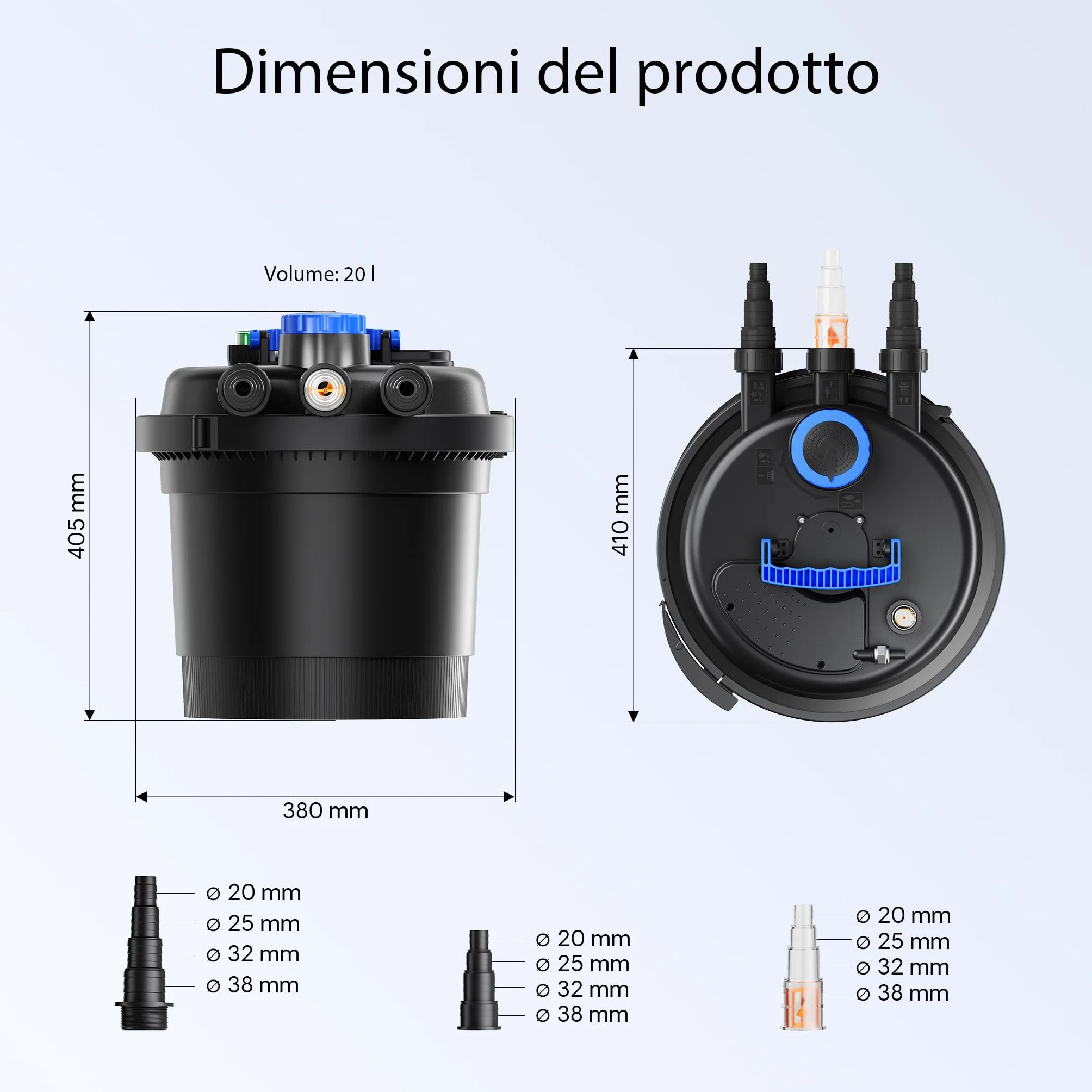 SunSun Set per laghetti Filtro a pressione 6000l Chiarificatore UVC 11W Pompa da 20W