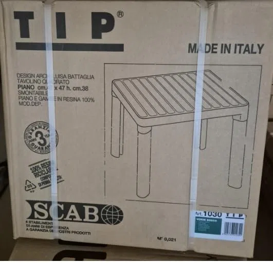 ALTIGASI Tavolo Basso Resina 47x47x38H CM Tortora Esterno Made in Italy
