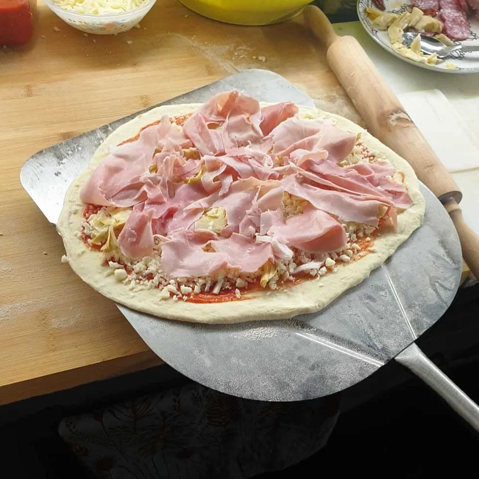 Set 5 Pale per Pizza in Acciaio Inox - Kit Professionale da Forno, Lunghezza Totale 150 cm - Ideale per Forni Profondi 100/110 cm - Giemme Spoleto