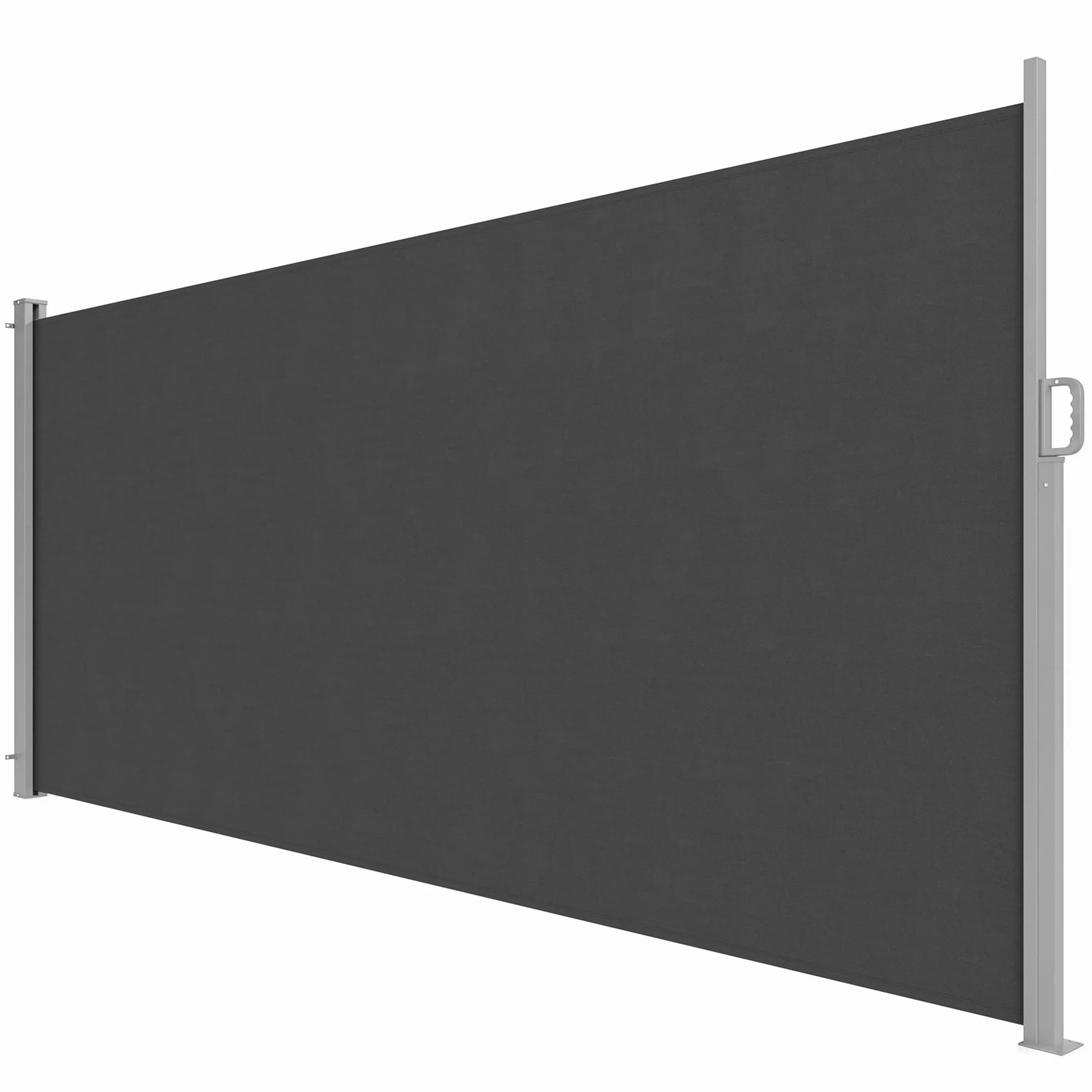 Outsunny Tenda Laterale Retrattile in Alluminio 420x185 cm Protezione UV50+ Idrorepellente Grigio Scuro