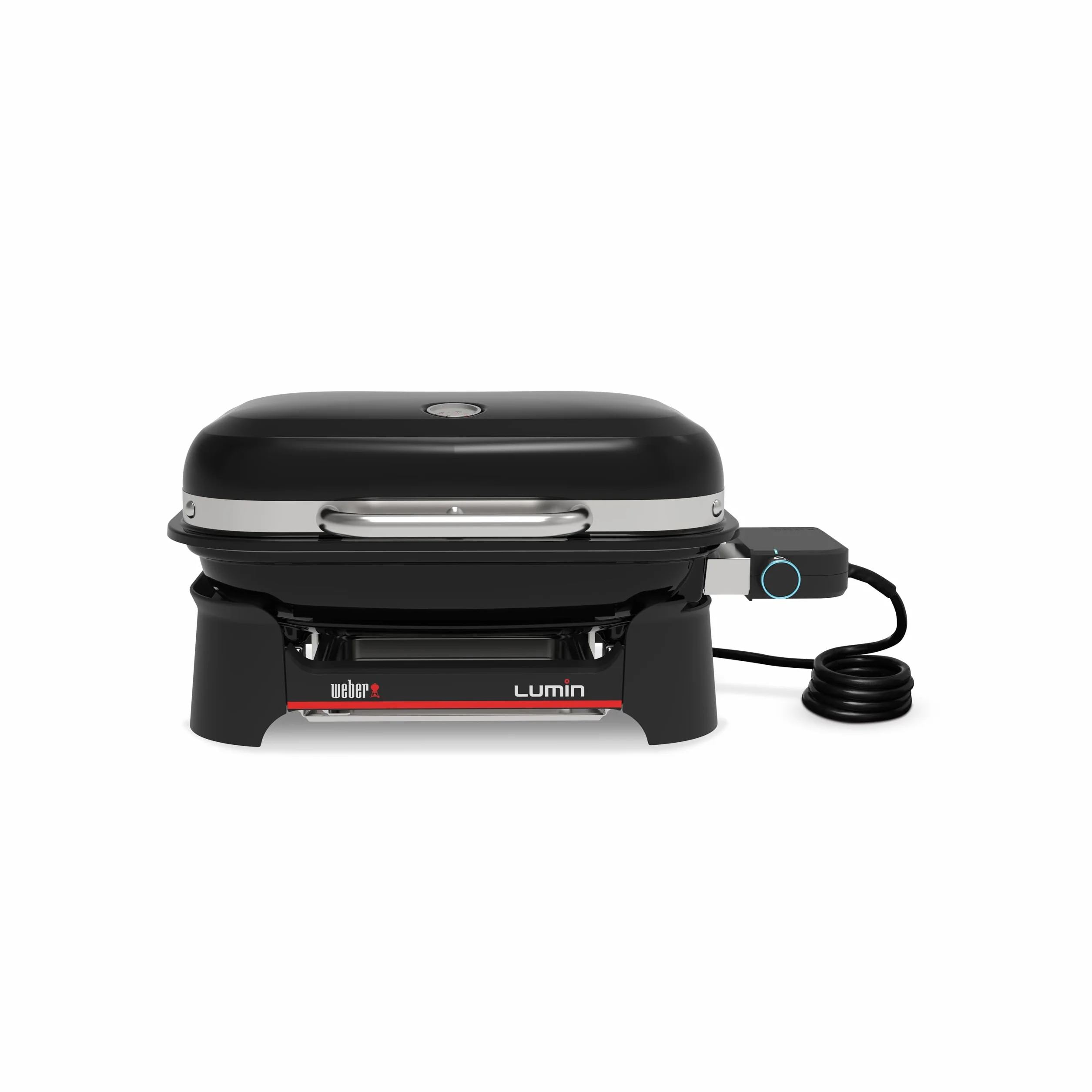 Weber Lumin Compact Barbecue Elettrico Portatile, 315°C, Griglie in Ghisa Smaltata, 43x32 cm, Nero