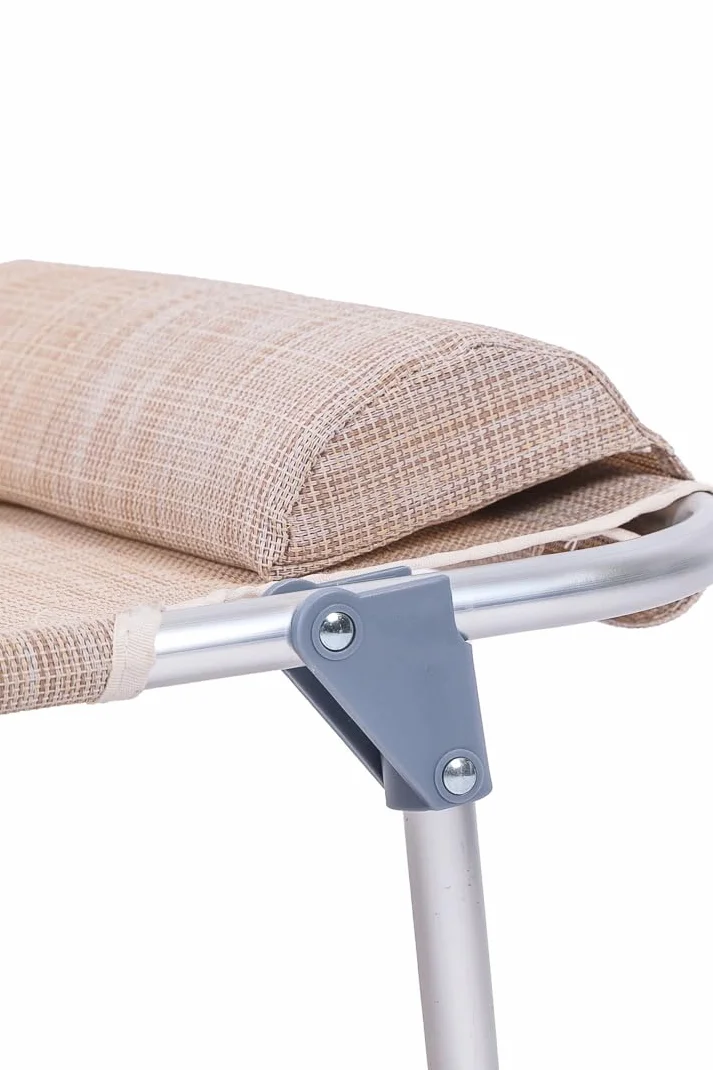 XONE Sedie Sdraio Ribaltabili Pieghevoli Alluminio Textilene Beige Melange 48,5x60x80 cm 2 pz