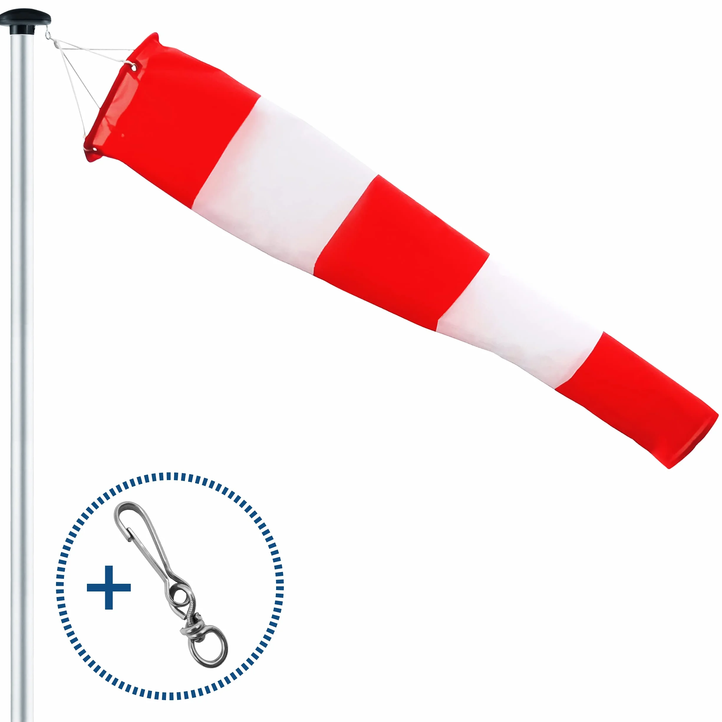 indicatore di direzione del vento in rosso-bianco 150x30x15cm con sospensione e girevole, resistente alle intemperie, indicatore di vento, Maniche a vento, banderuola