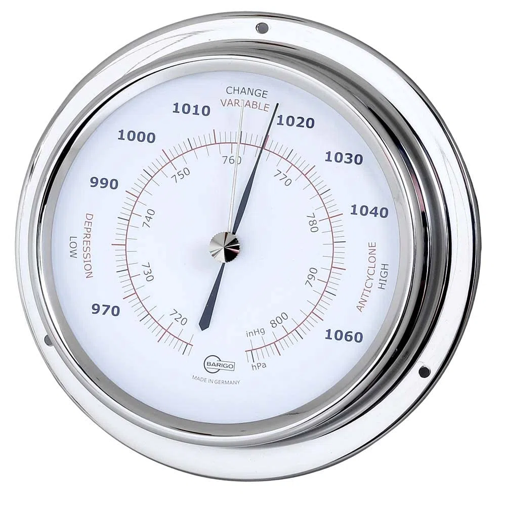 Barigo Barometro Regatta acciaio inossidabile, argento, 120 mm x 40 mm