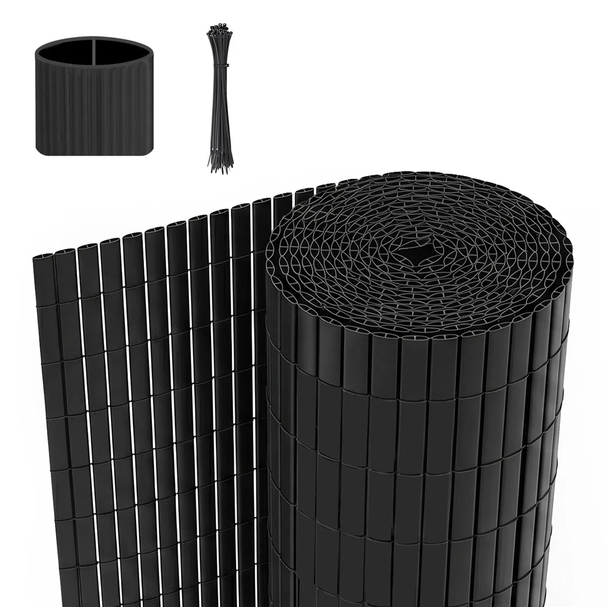 WOLTU Canniccio PVC frangivista giardino 500x120 cm recinzione schermi divisori Resistente ai raggi UV Intemperie Grigio