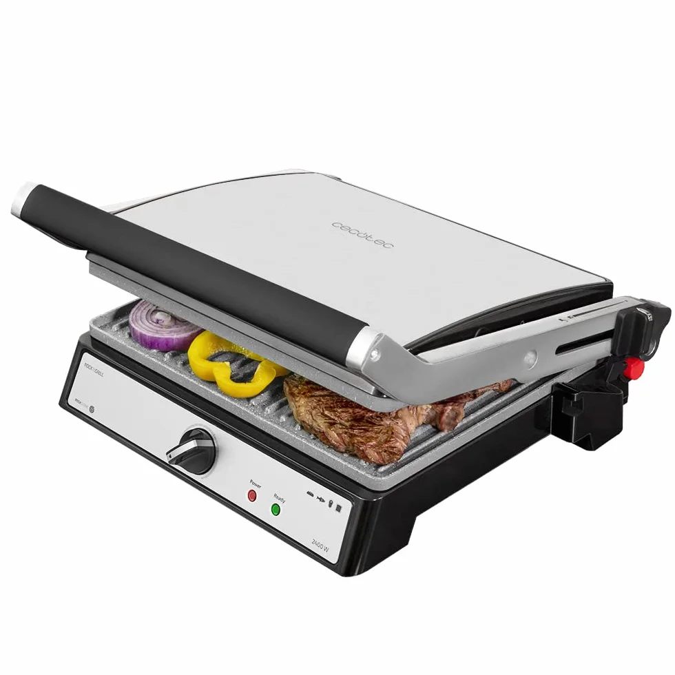 Cecotec Rock´n Grill 2400 Ultra Rapid 2400 W Rivestimento in pietra RockStone apertura 180º piastra superiore galleggiante