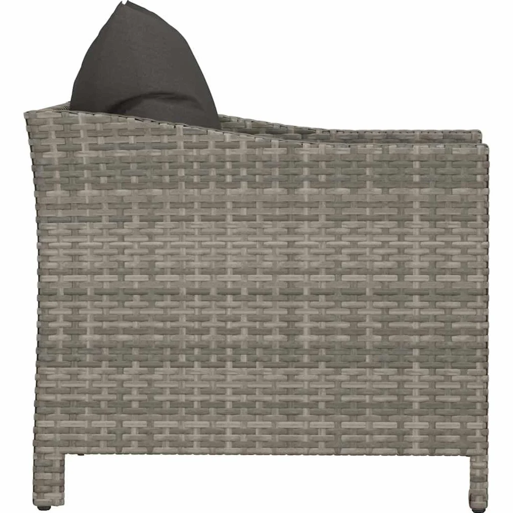 vidaXL Poltrona da Giardino con Cuscino Grigio in Polyrattan
